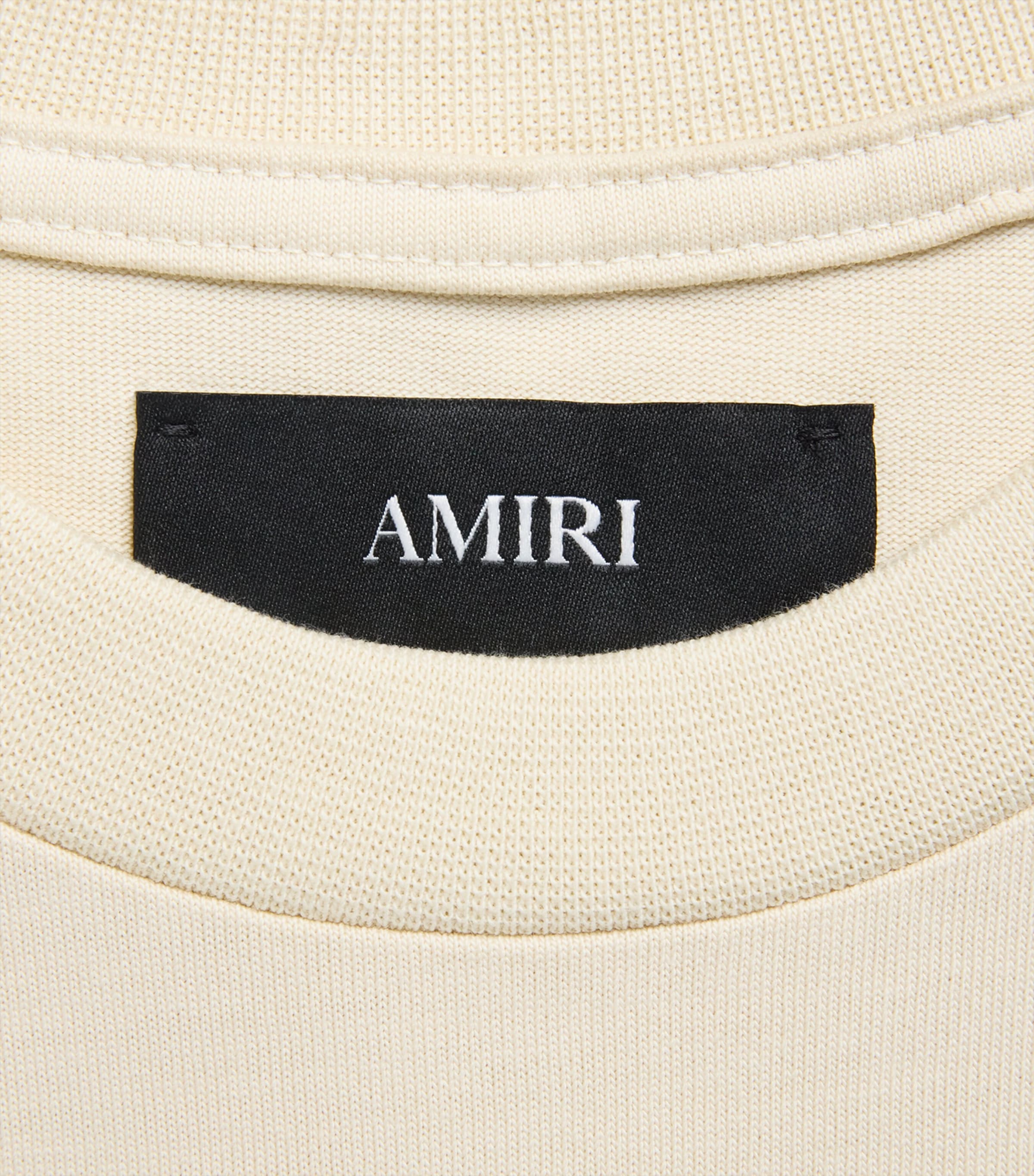 AMIRI Mens Cotton Smoking Wolf T-Shirt Alabaster Image 6