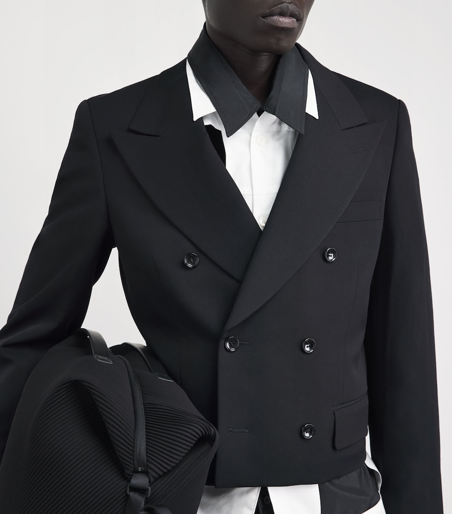 Comme Des Garçons Homme Plus Mens Wool Double-Breasted Blazer Black Image 3