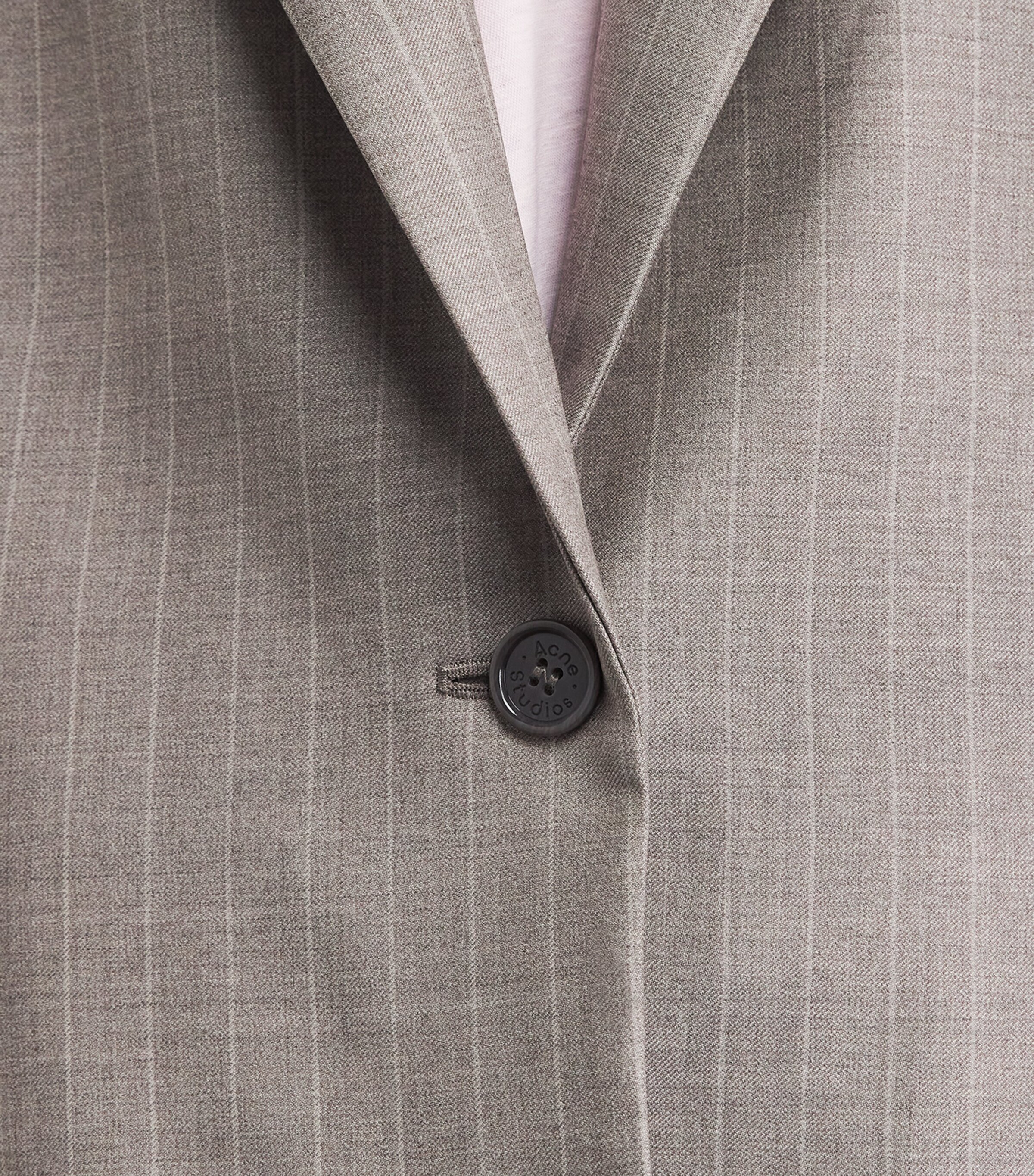 Acne Studios Womens Wool Layered Pinstripe Blazer Warm Grey Image 3