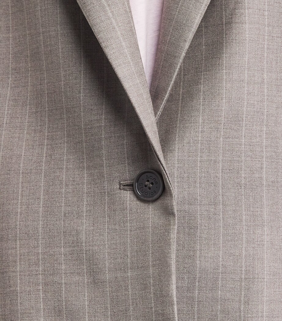 Acne Studios Womens Wool Layered Pinstripe Blazer Warm Grey Image 3