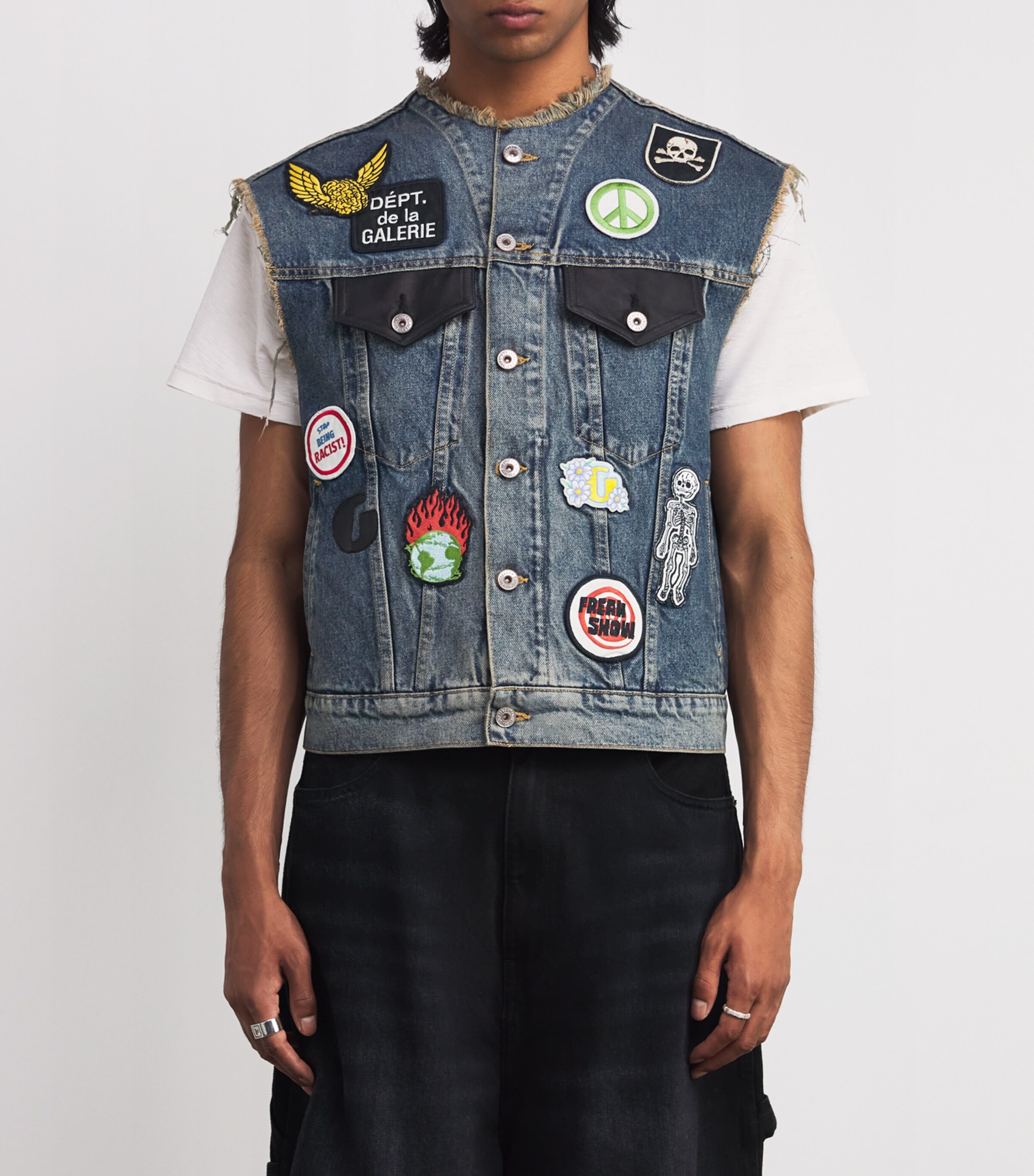 GALLERY DEPT. Mens Midnight Denim Waistcoat Indigo Image 3