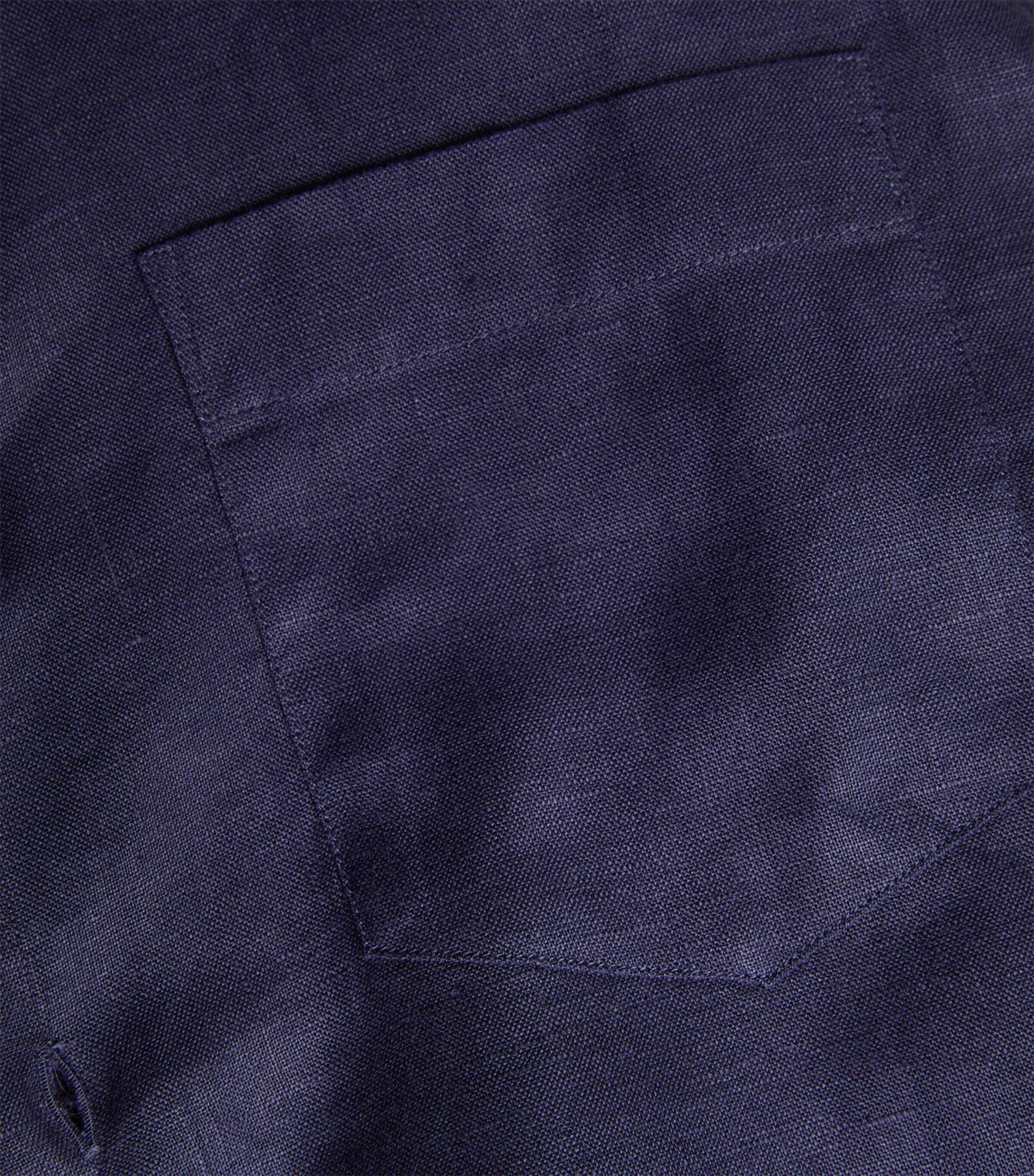 Vilebrequin Mens Linen Caroubis Shirt Blue Marine Image 9