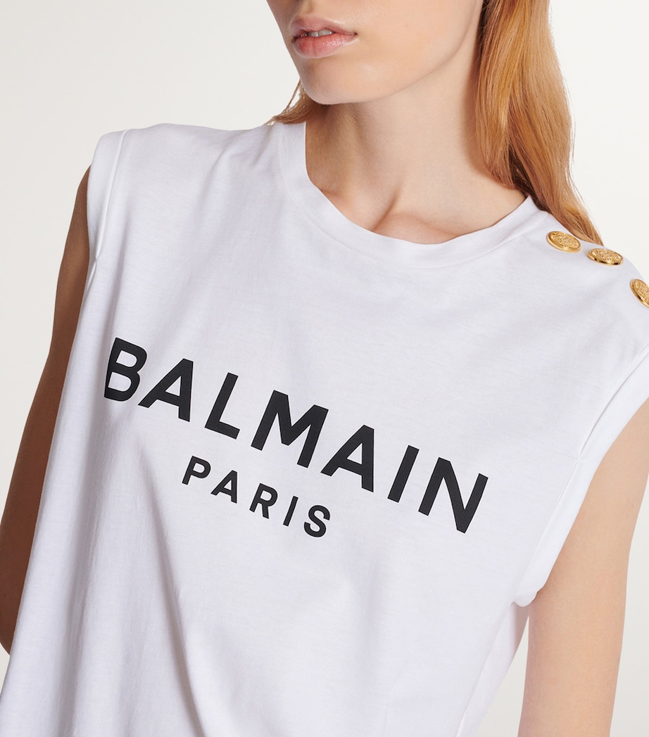 Logo Paris Tank Top GAB BLANC/NOIR Image 5