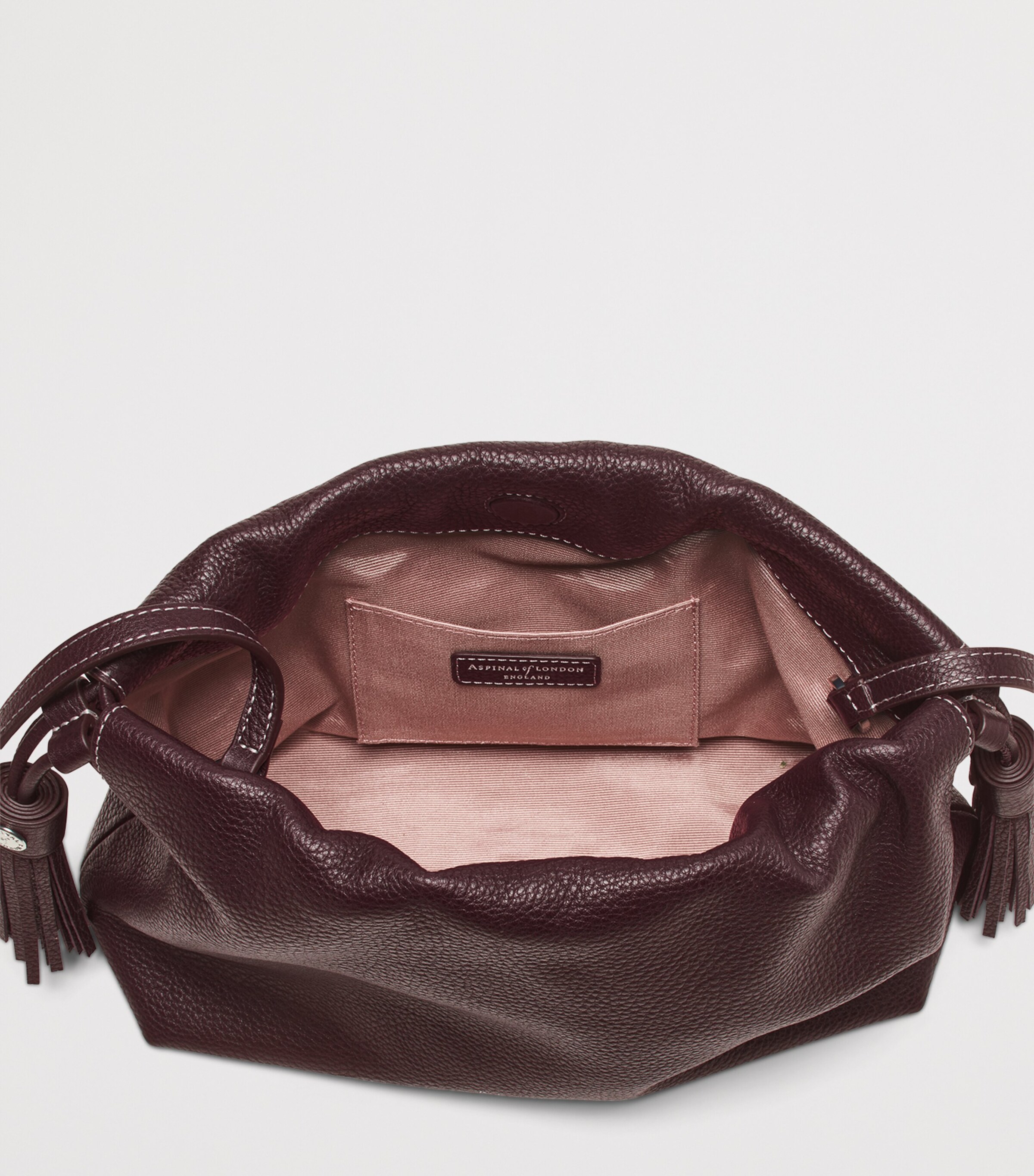 Aspinal Of London Large Leather Soho East West Cross-Body Pouch Wine Image 4