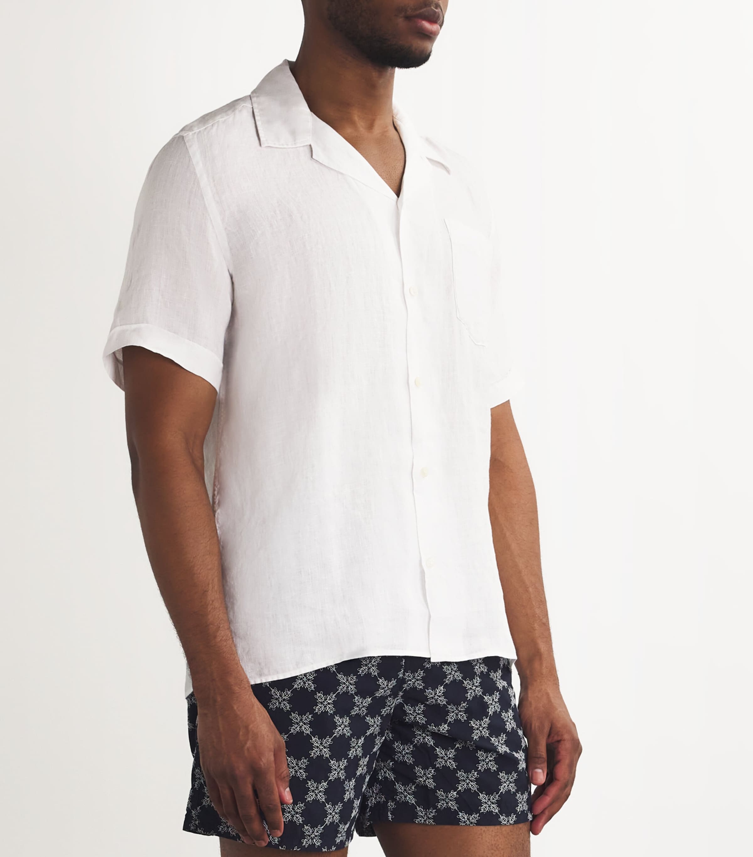 Linen Charli Shirt 010 WHITE Image 3