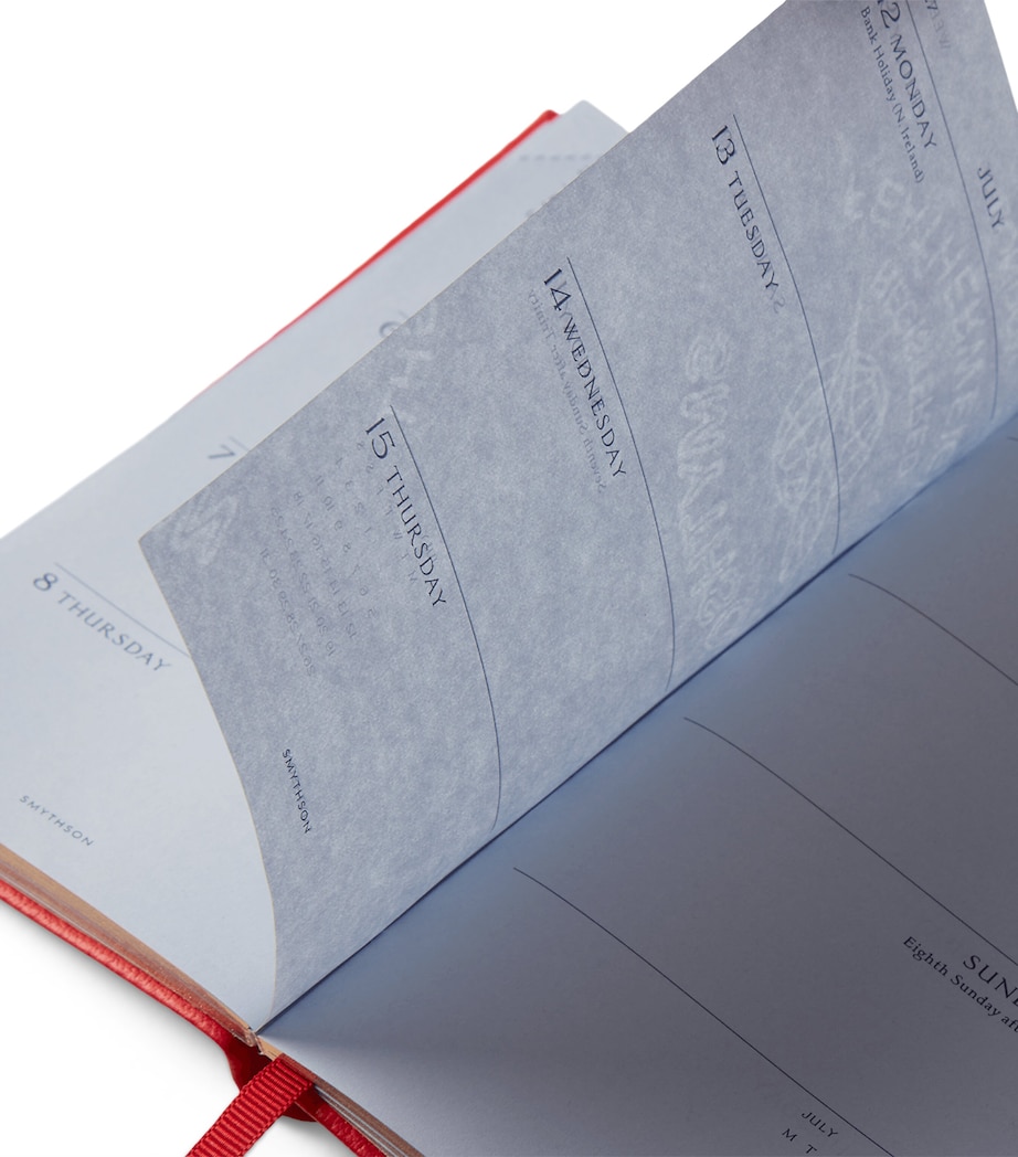Smythson Leather Panama Weekly Diary 2027 Scarlet Red Image 3