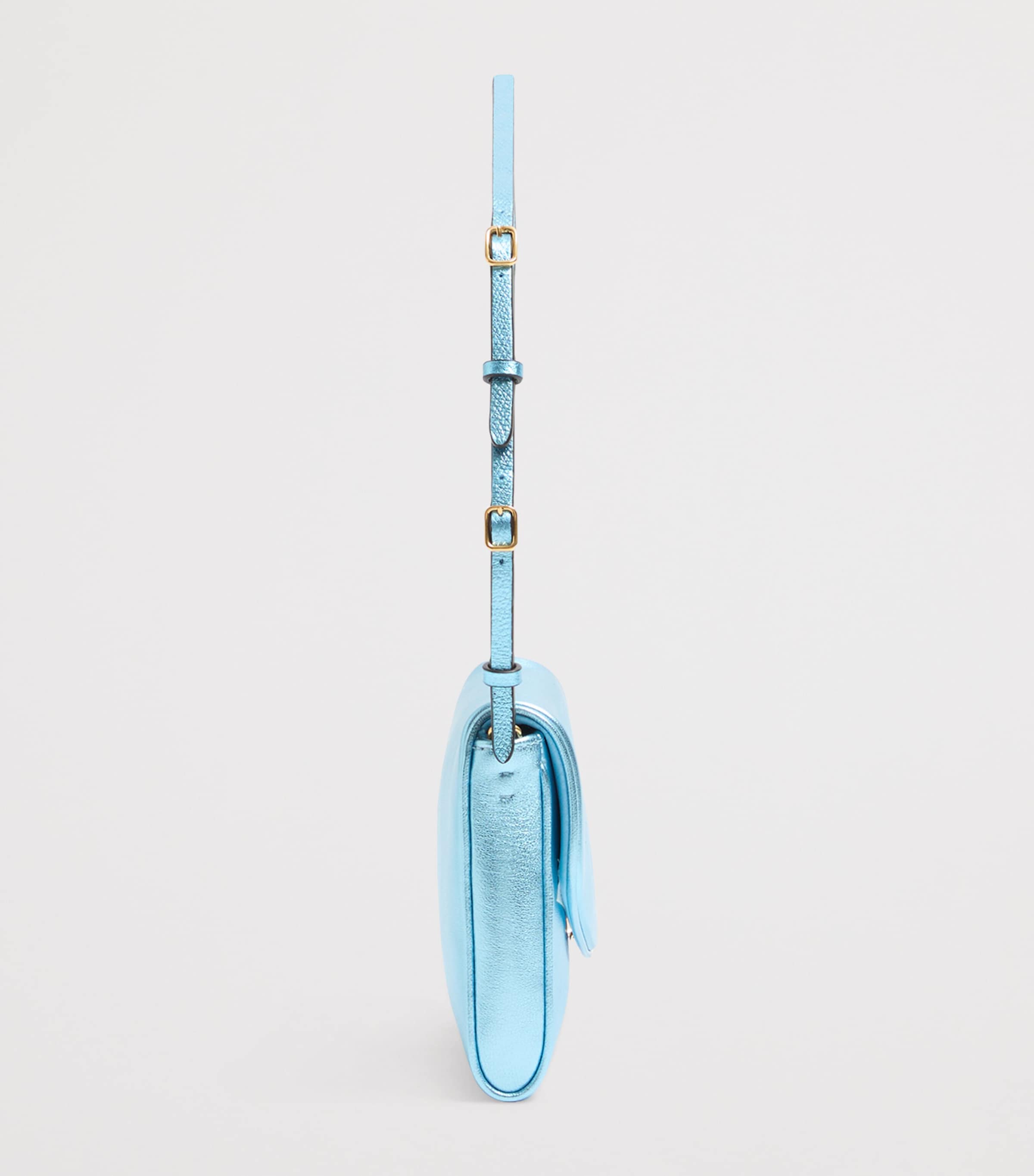 Small Leather DeVain Shoulder Bag E08 Image 3