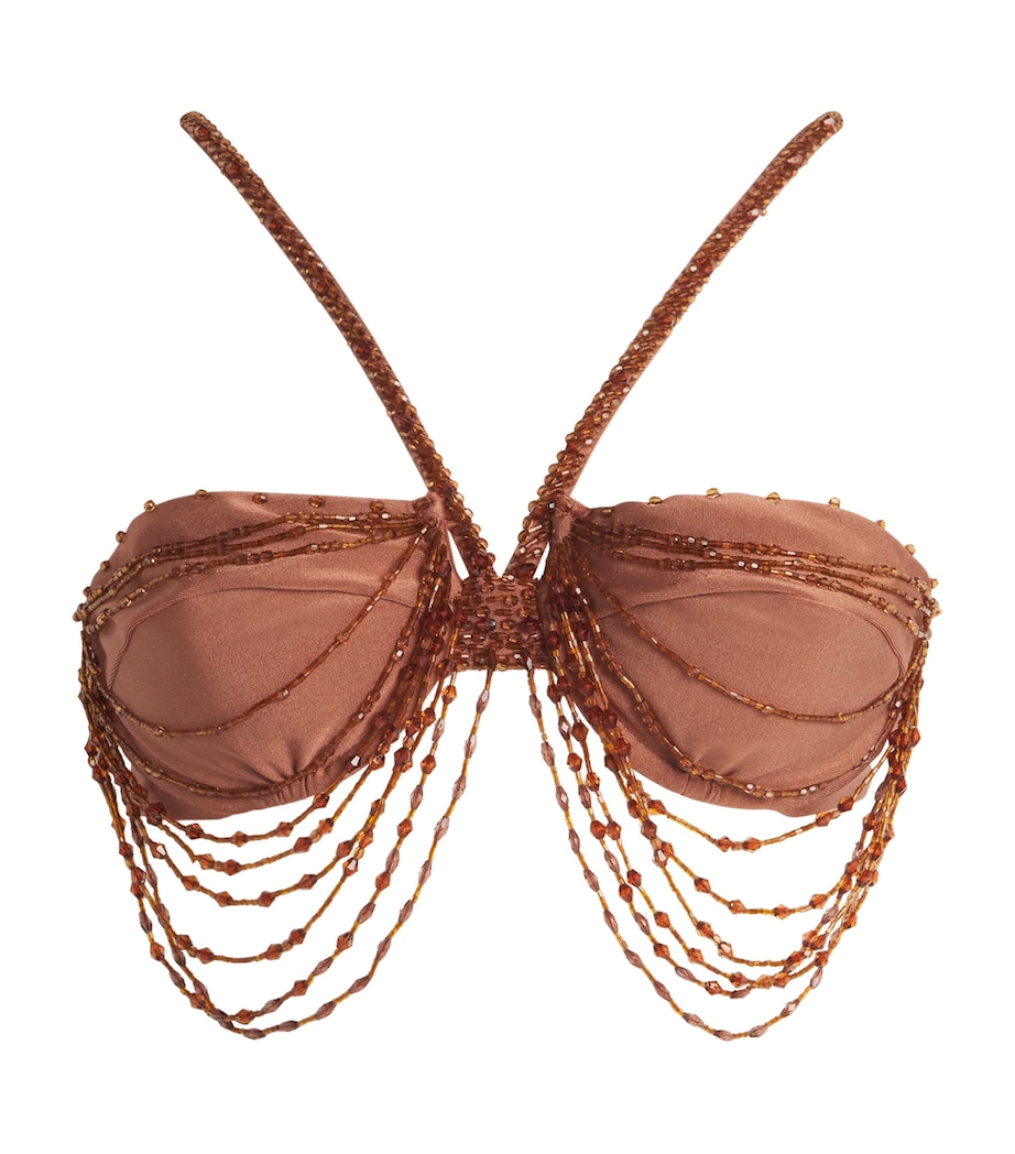 Embellished Halterneck Bikini Top COPPER Image 1