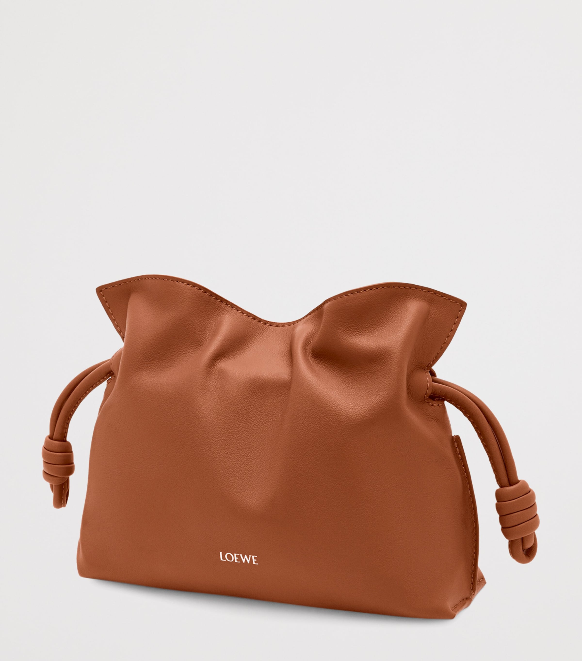 Mini Leather Flamenco Clutch Shoulder Bag SQUIRREL Image 2