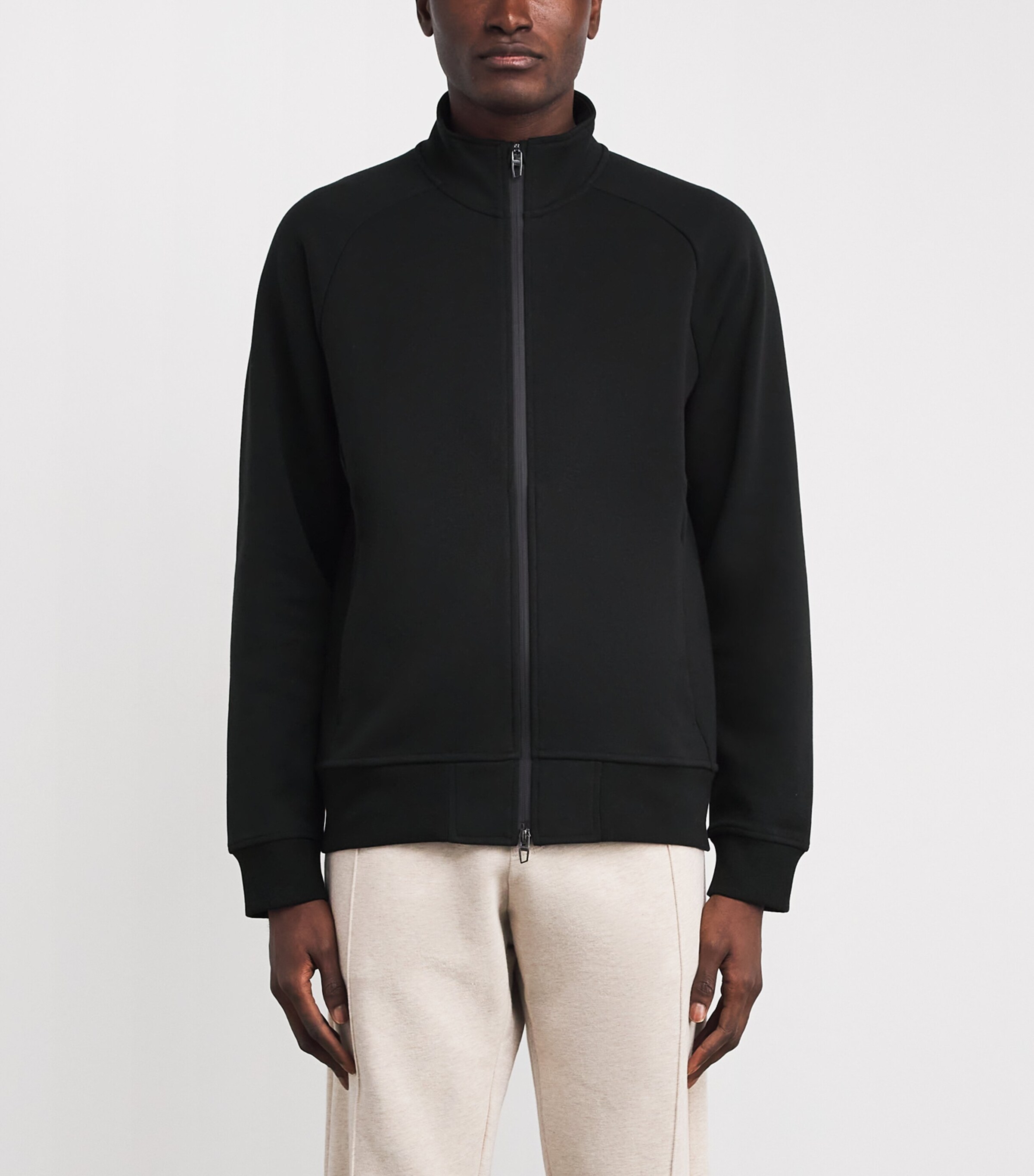 RLX Ralph Lauren Black Double Knit Zip-Up Jacket | Harrods US