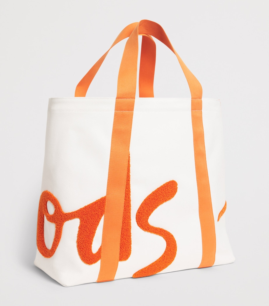 Large Cotton Logo Tote Bag IVORY Image 3