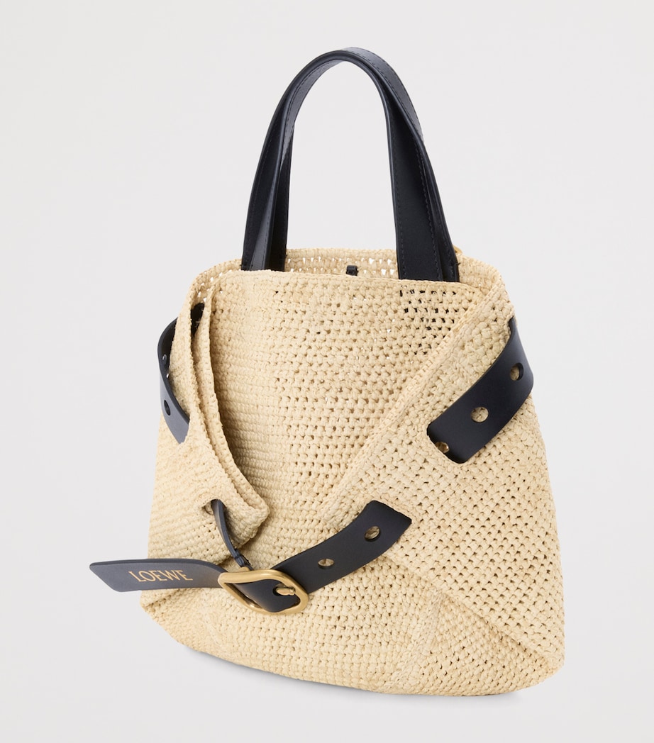 LOEWE Mini Raffa Punch Hole Tote Bag Natural Image 2