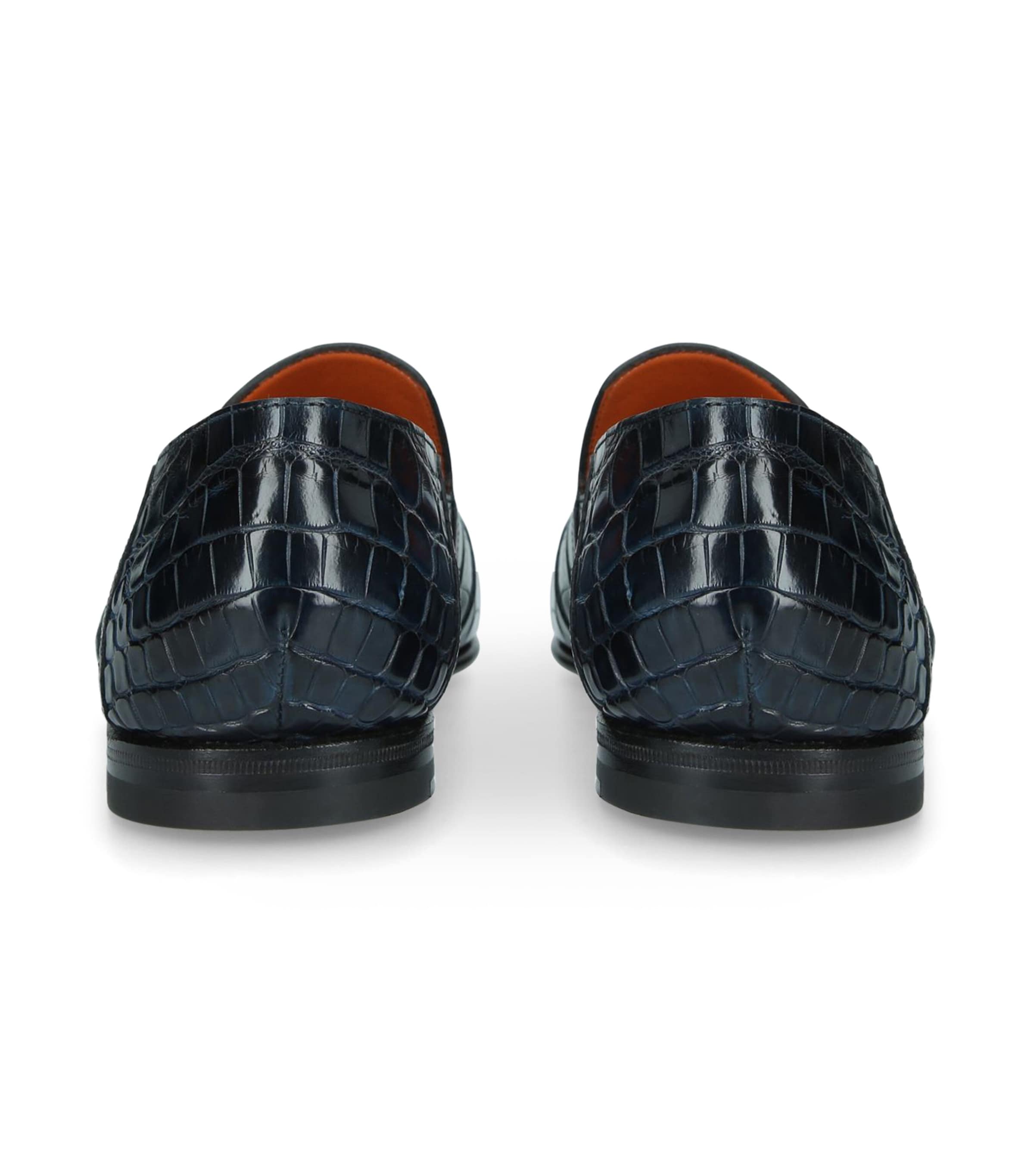 Santoni Mens Crocodile Carlos Loafers Navy Image 2