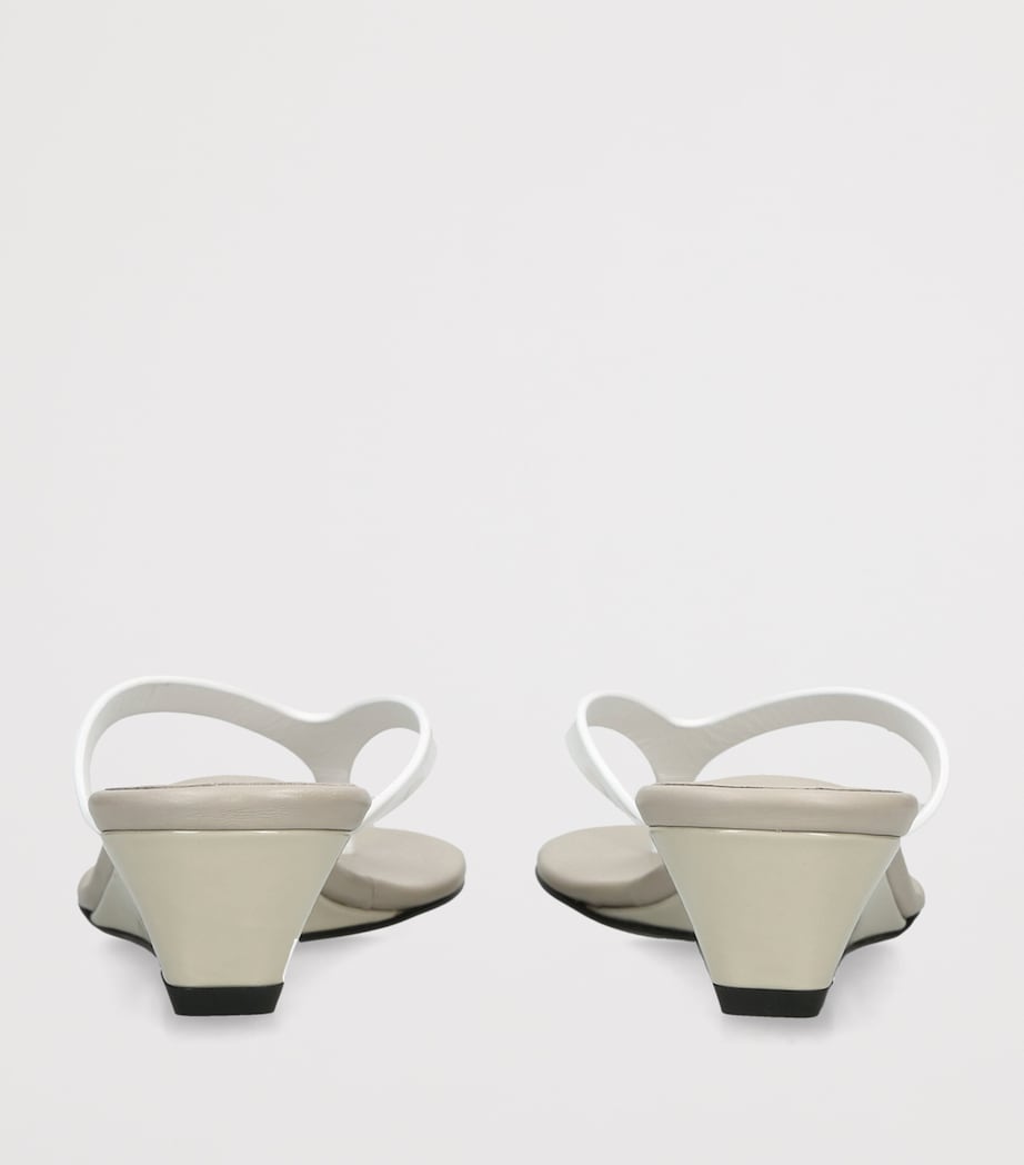Christopher Esber Leather Scala Wedge Sandals 45 White Image 4
