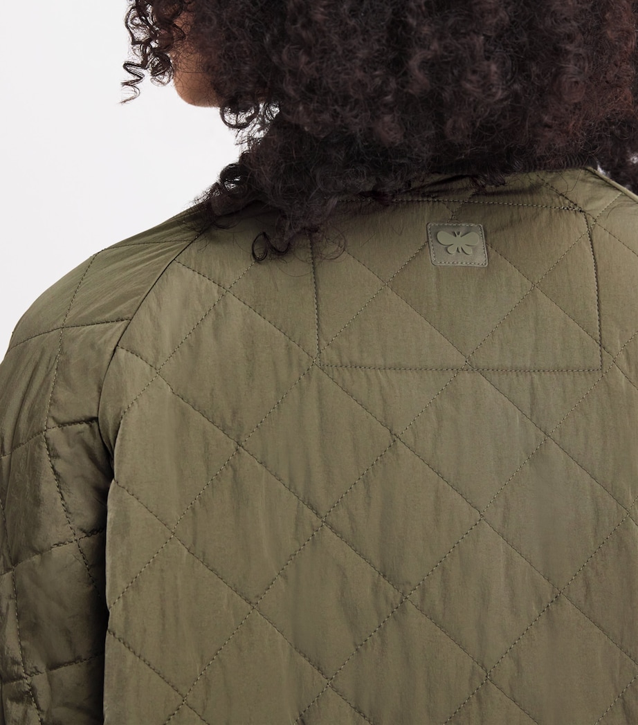 Weekend Max Mara Womens Water-Repellent Quilted Jacket Kaki Image 6