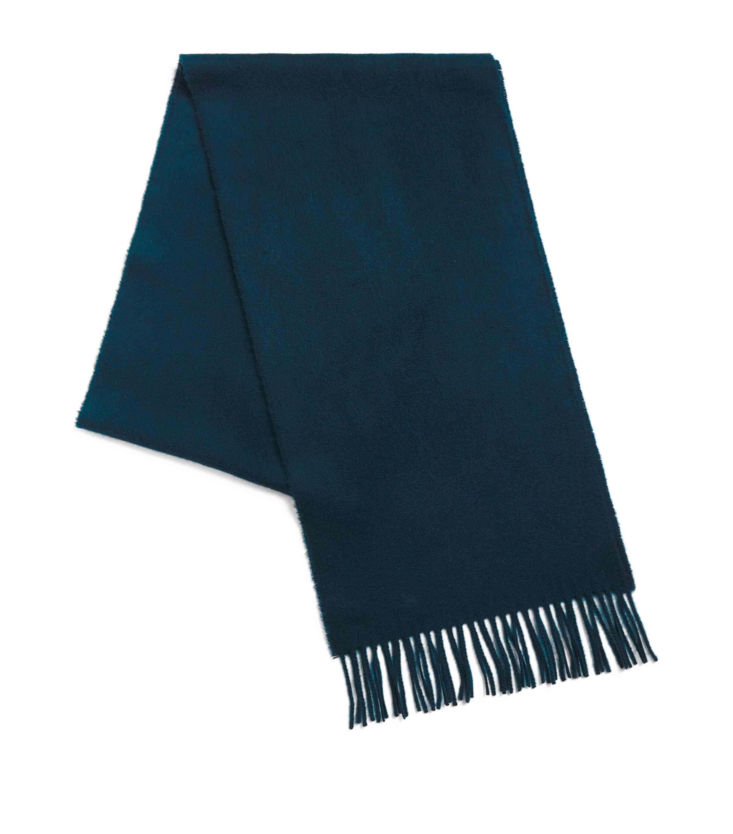 Johnstons Of Elgin Cashmere Fringe Scarf In Blue