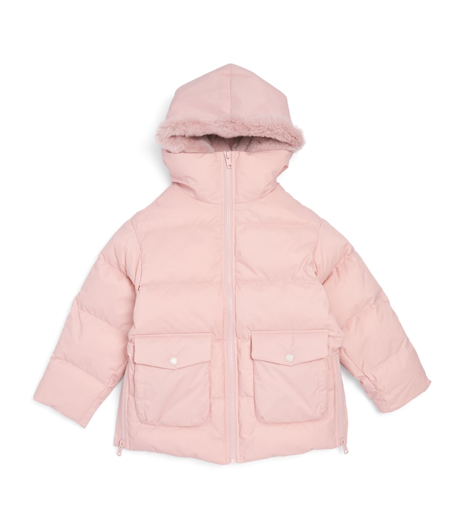 Yves Salomon Enfant Down Lambskin-Insert Puffer Jacket (4-14 Years) Image 1