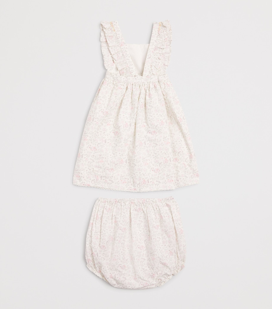 Marie-Chantal Cotton Cleo Athena Frill Dress (3-24 Months) Poreclain/rose Image 2