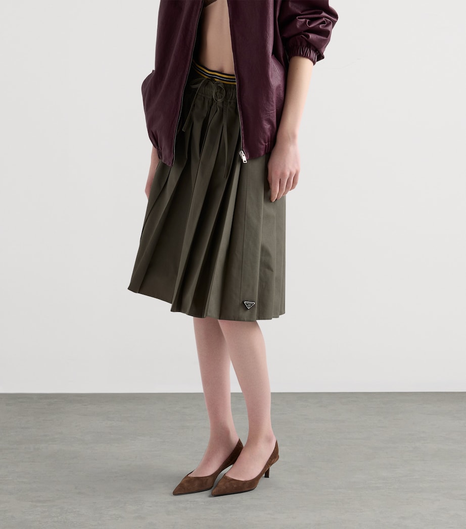 Prada Womens Pleated Midi Skirt Image 4