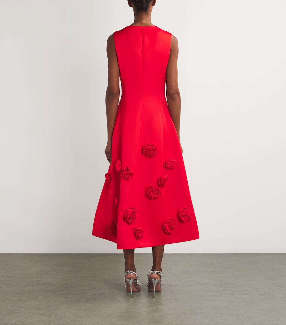 LEO LIN Red Rose-Detail Cleo Midi Dress | Harrods US LEO LIN Red Rose-Detail Cleo Midi Dress | Harrods US