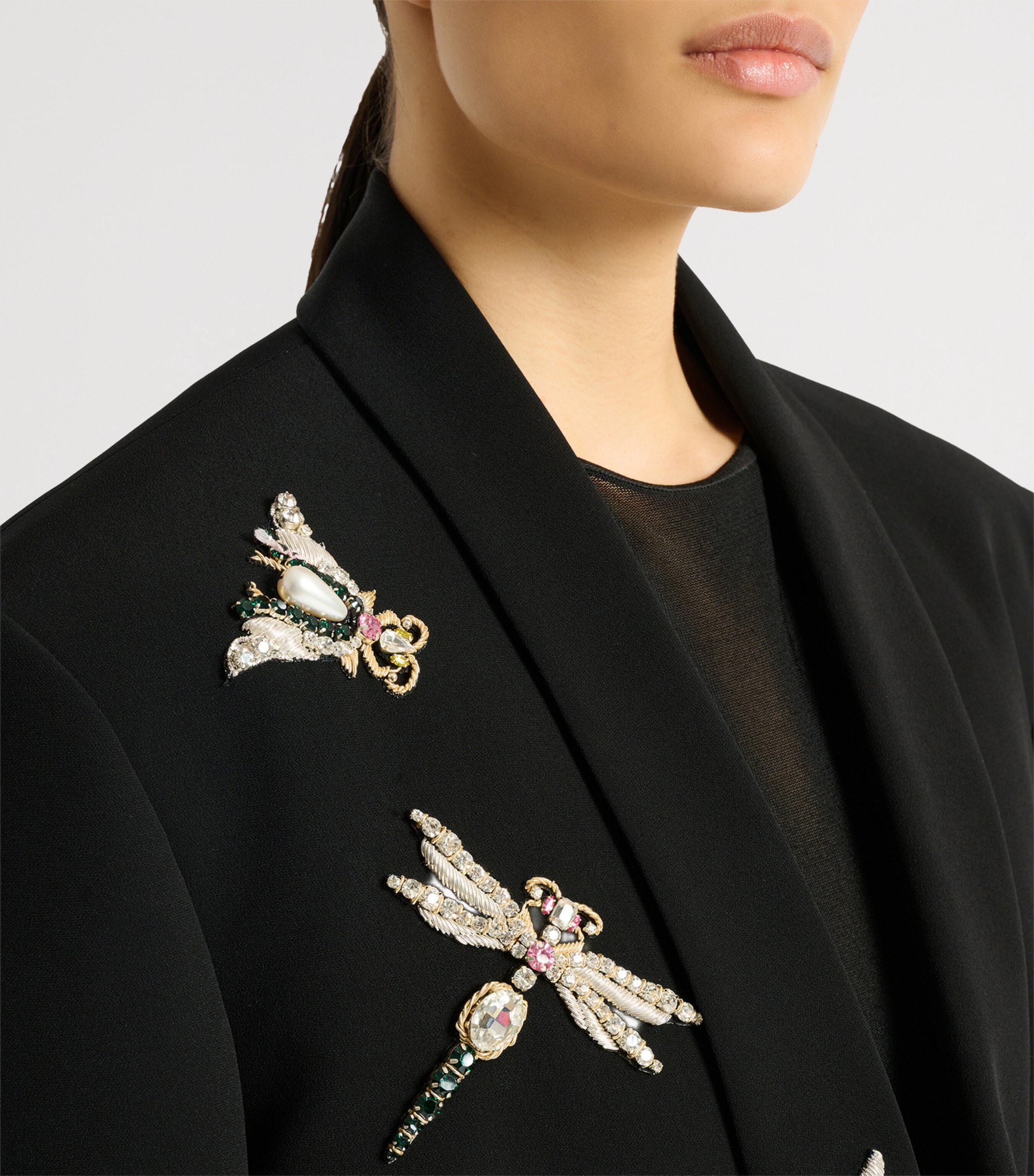 Balmain Womens Embellished Insect Blazer Eah Noir/multico Image 5