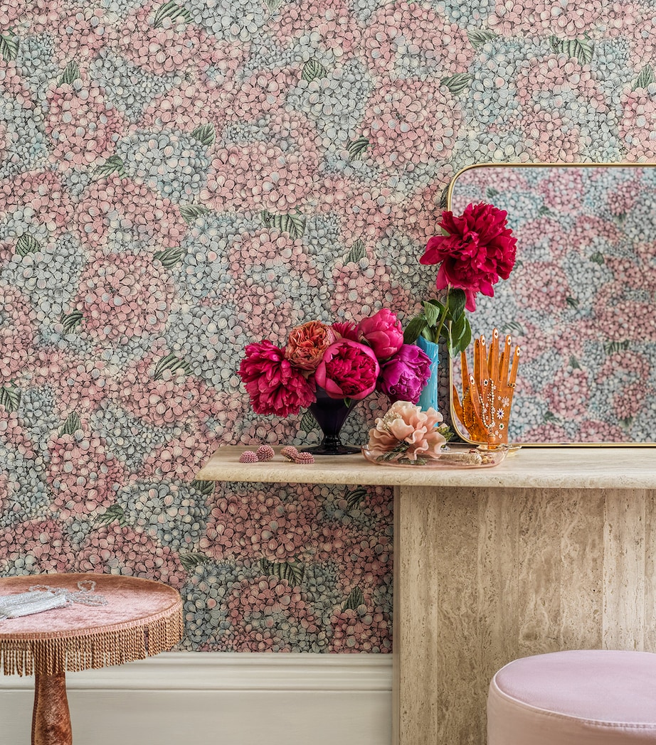 Cole & Son x Fornasetti Ortensia Wallpaper Roll Pink & Blue Image 3