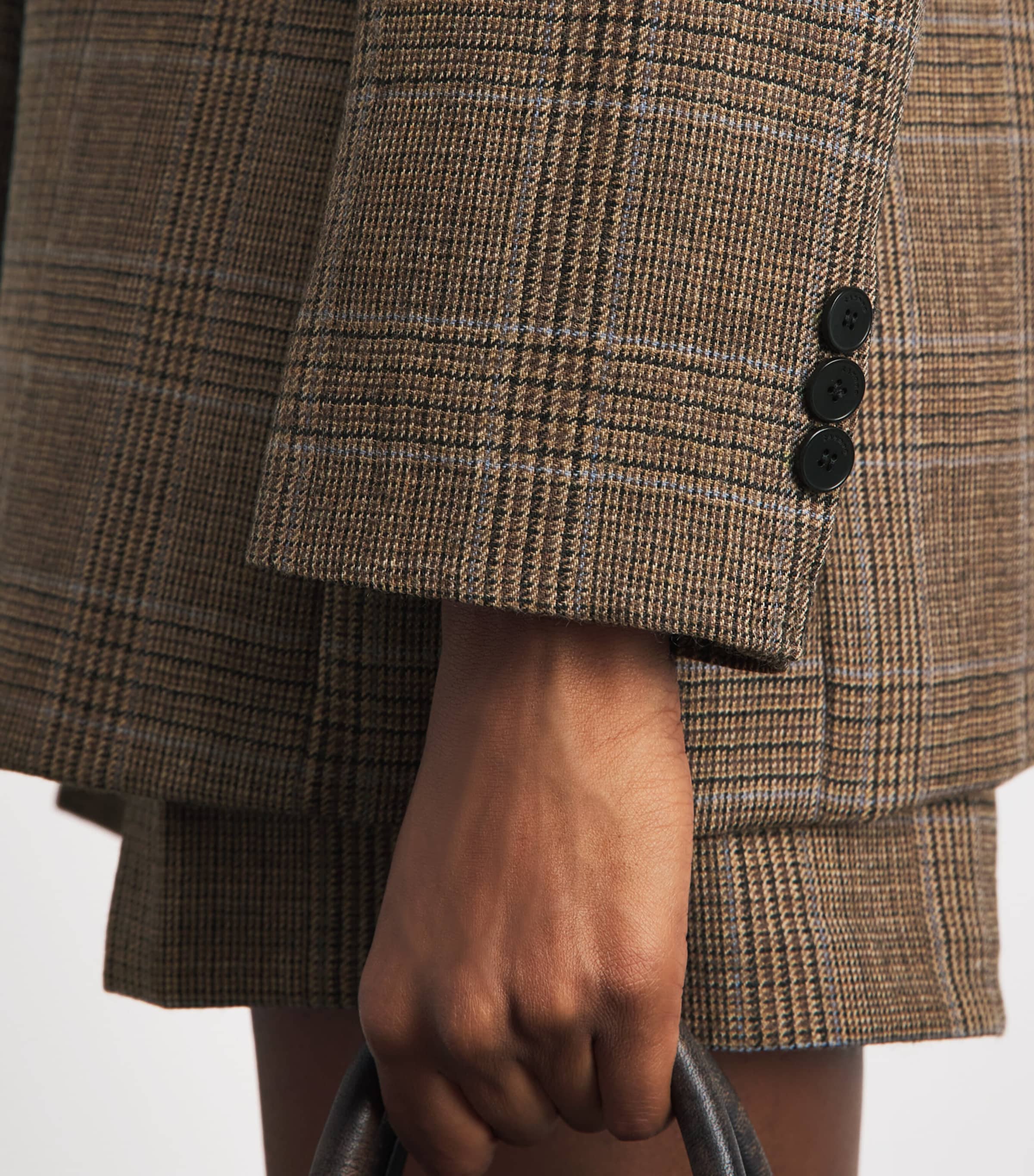 Sandro Paris Womens Wool Check Blazer Caramel Image 3