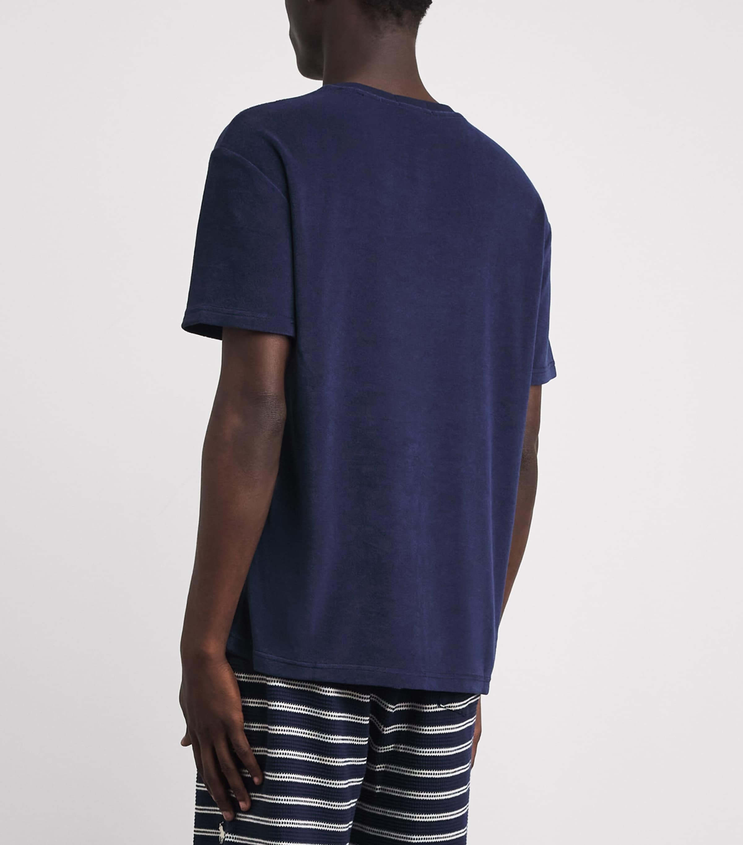 Polo Ralph Lauren Mens Cotton-Blend Terry Cloth T-Shirt Newport Navy Image 5