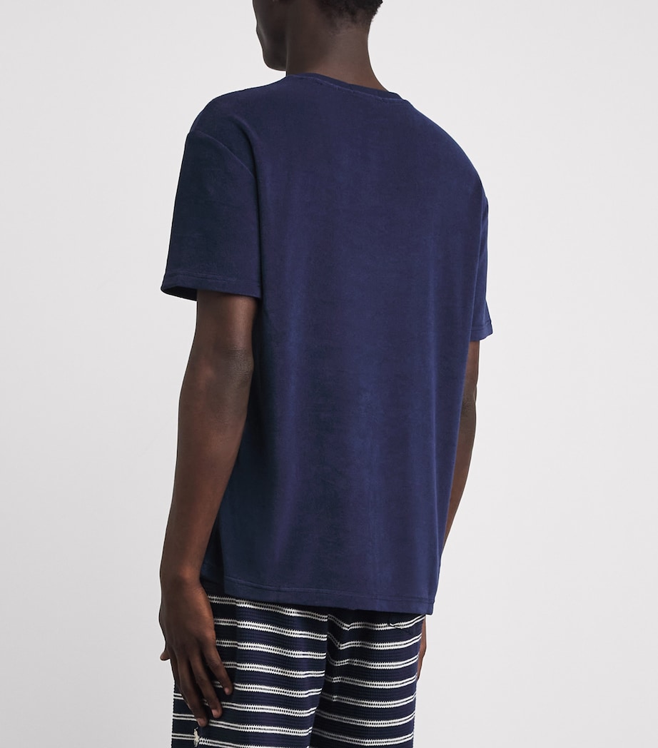Polo Ralph Lauren Mens Cotton-Blend Terry Cloth T-Shirt Newport Navy Image 5