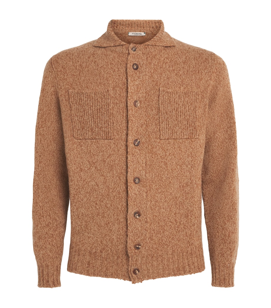 Fioroni Cashmere Mens Cashmere-Silk Mock-Neck Cardigan Image 1