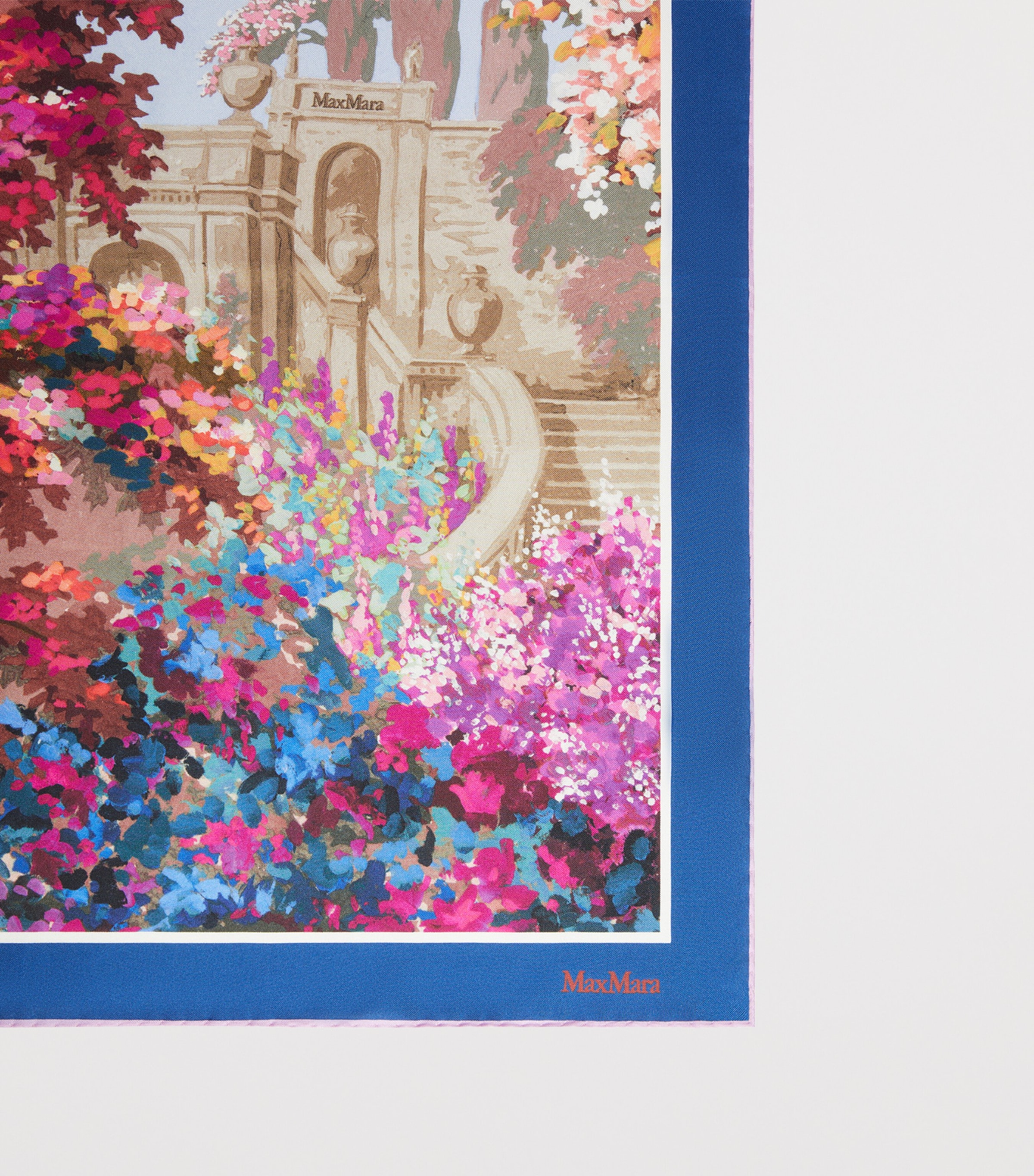 Max Mara Silk Printed Scarf Midnightblue Image 2