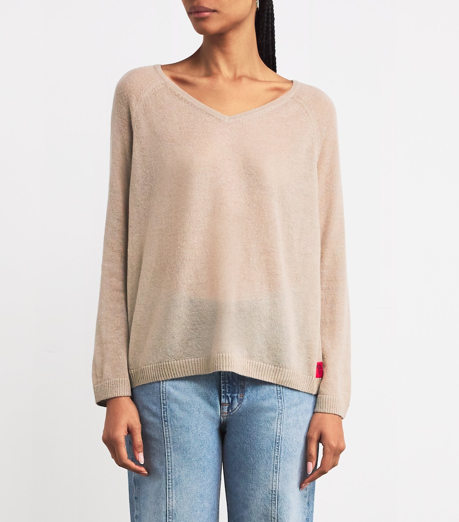 V-Neck Sweater BEIGE Image 3