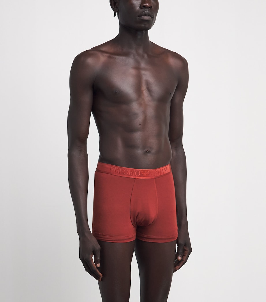 Emporio Armani Mens Modal Logo Trunks Brick Image 2
