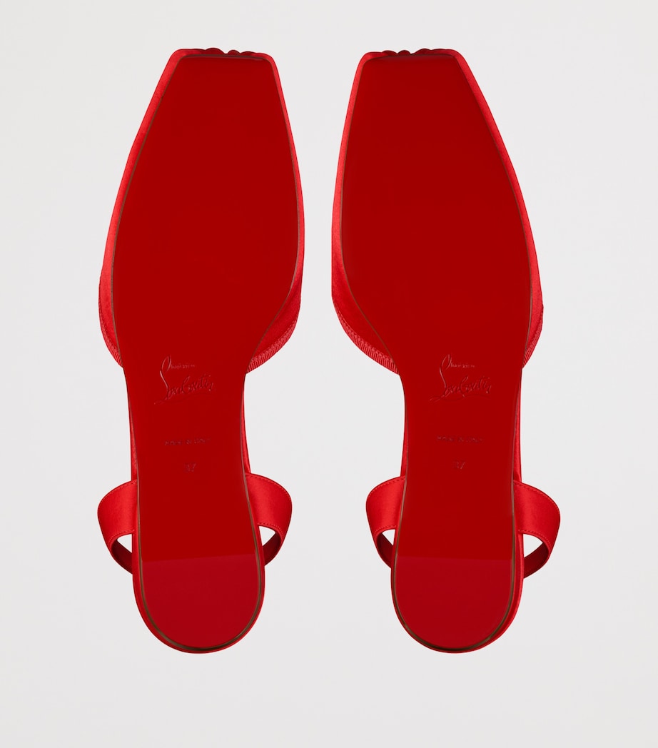 Christian Louboutin Cassia Lace-Up Satin Ballet Flats Image 4