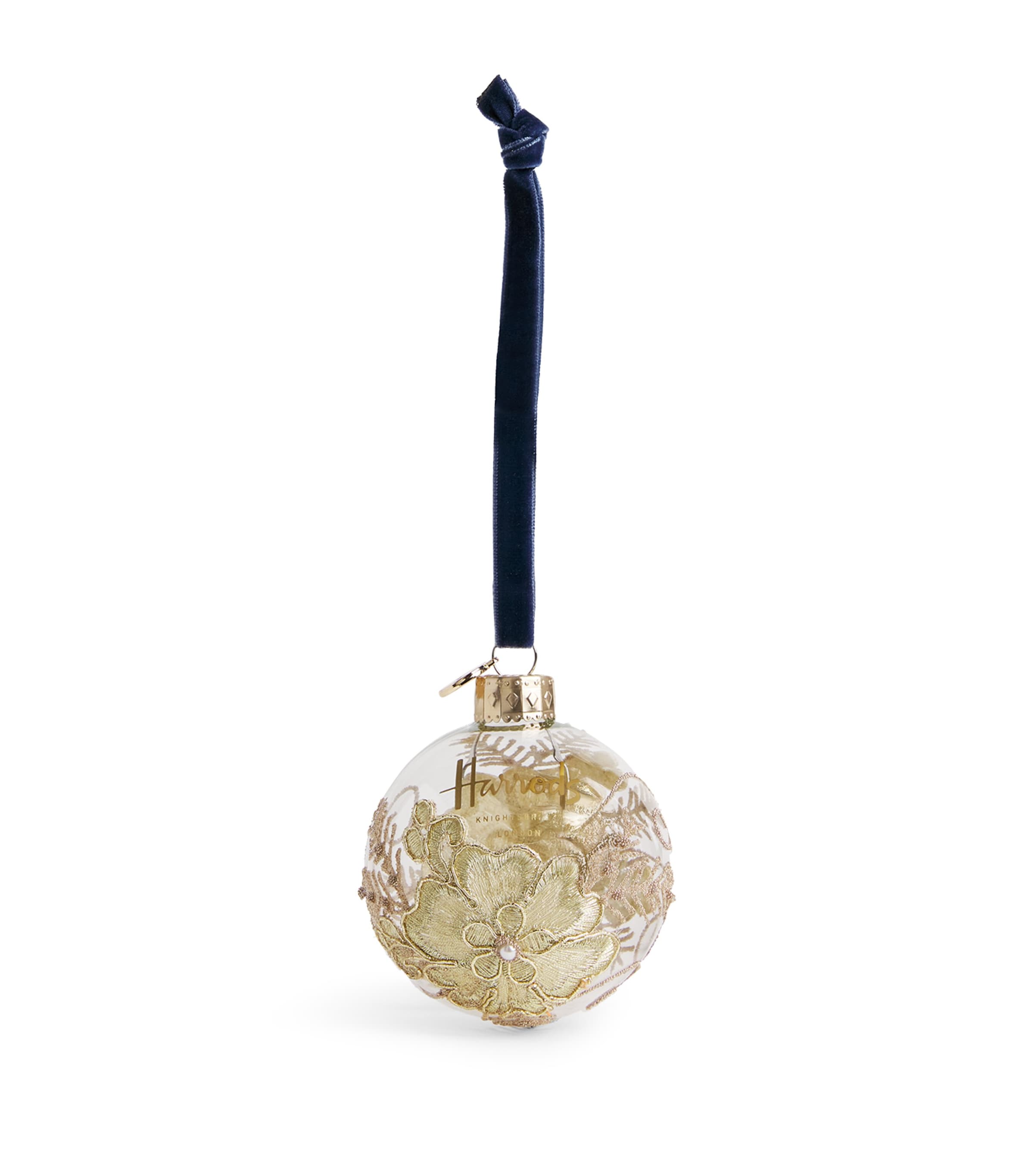 Harrods Embroidered Flower Bauble Image 1
