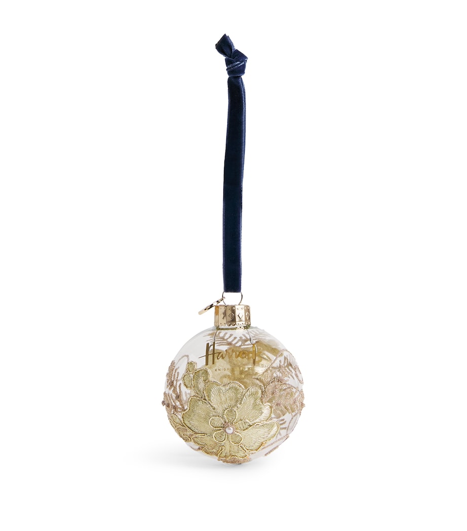 Harrods Embroidered Flower Bauble Image 1