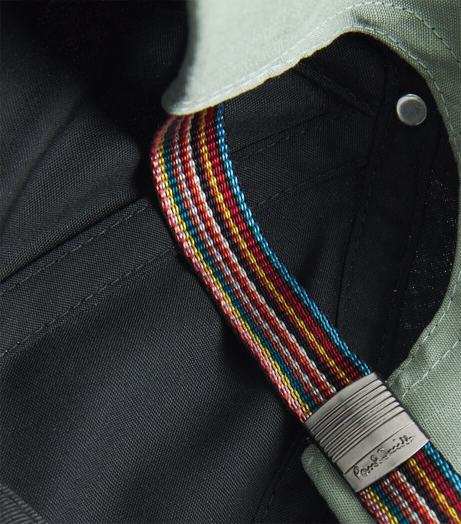 Linen Signature Stripe Cap 34A_LT GREYISH GREEN Image 3