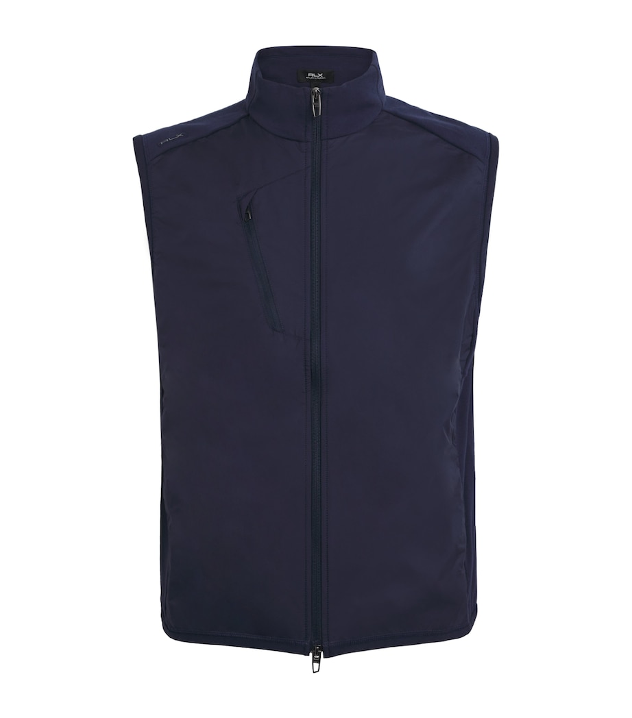 Cotton-Blend High-Neck Gilet NAVY Image 1