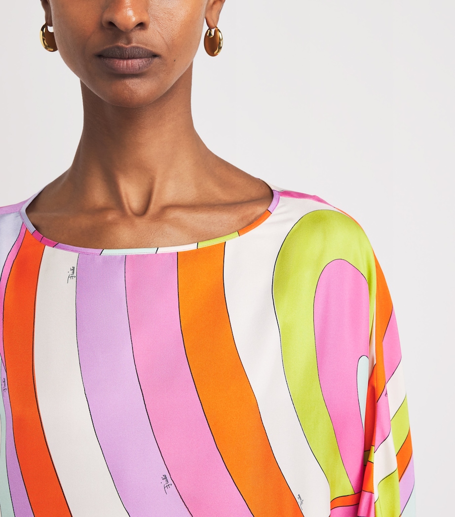 PUCCI Womens Silk Printed Kaftan Mini Dress Image 5
