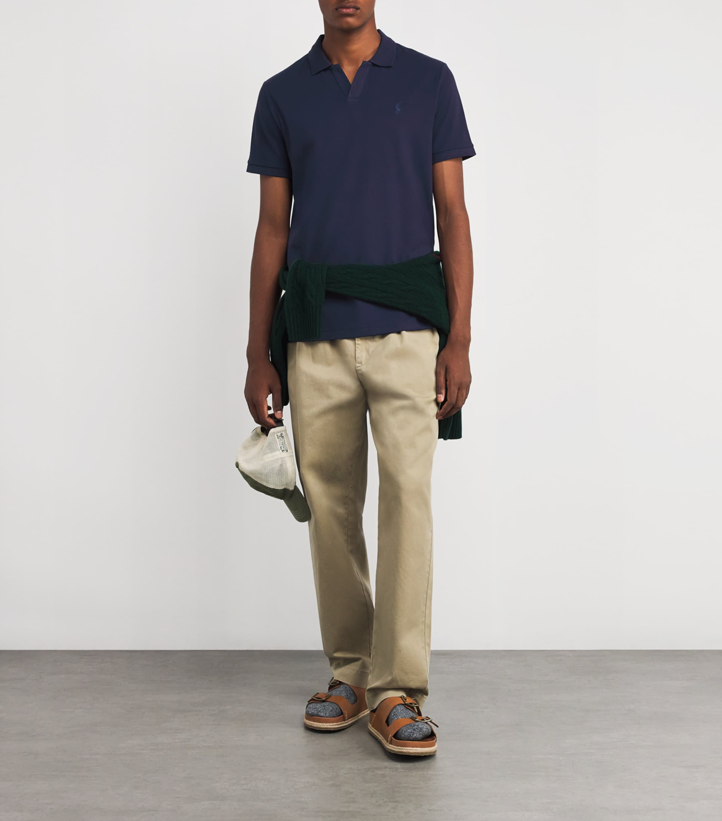 Stretch Cotton Custom-Fit Polo Shirt NAVY Image 2