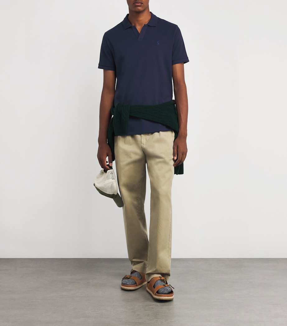 Stretch Cotton Custom-Fit Polo Shirt NAVY Image 2