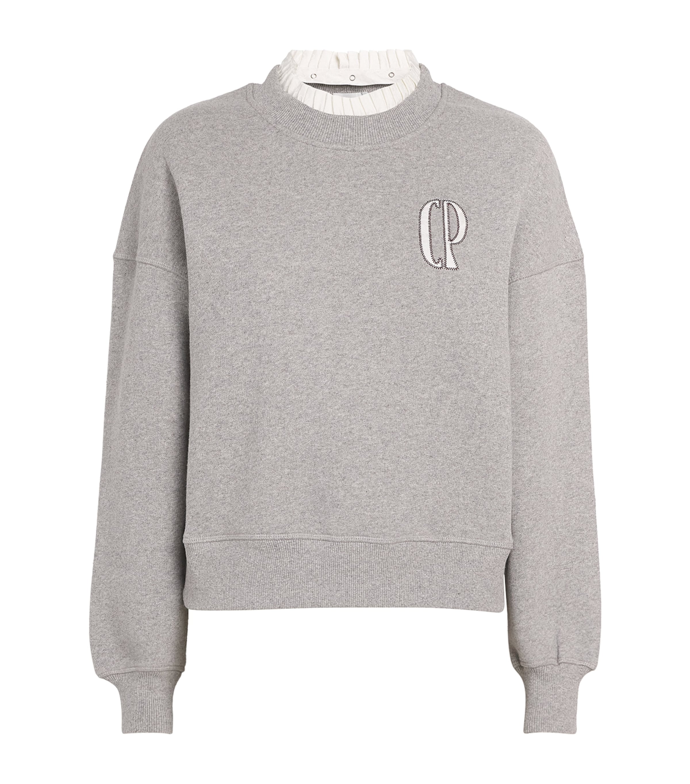 Claudie Pierlot Cotton-blend Logo Sweatshirt In Gray