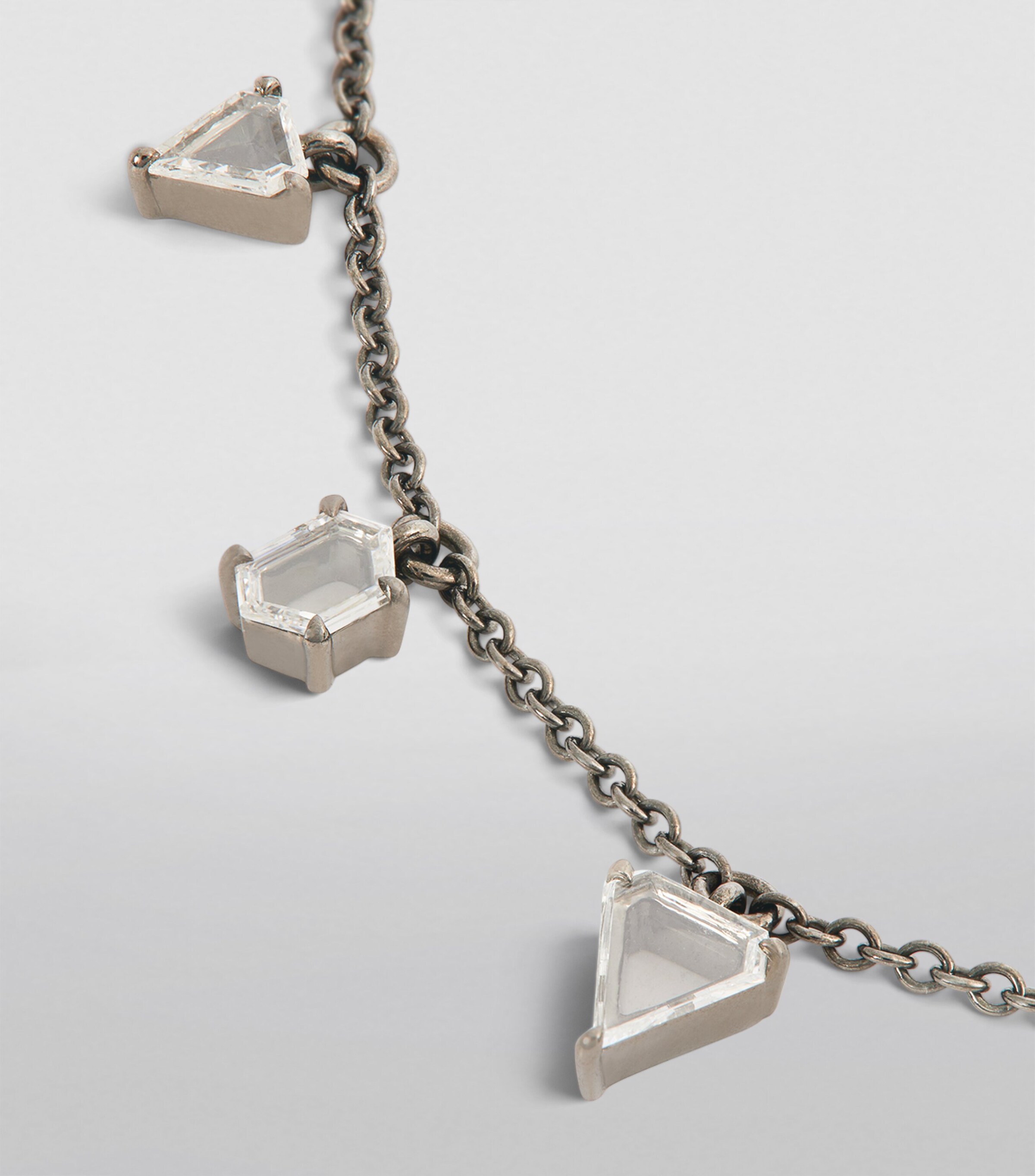 Eva Fehren Blackened White Gold and Diamond Prism Necklace Black Gold Image 6
