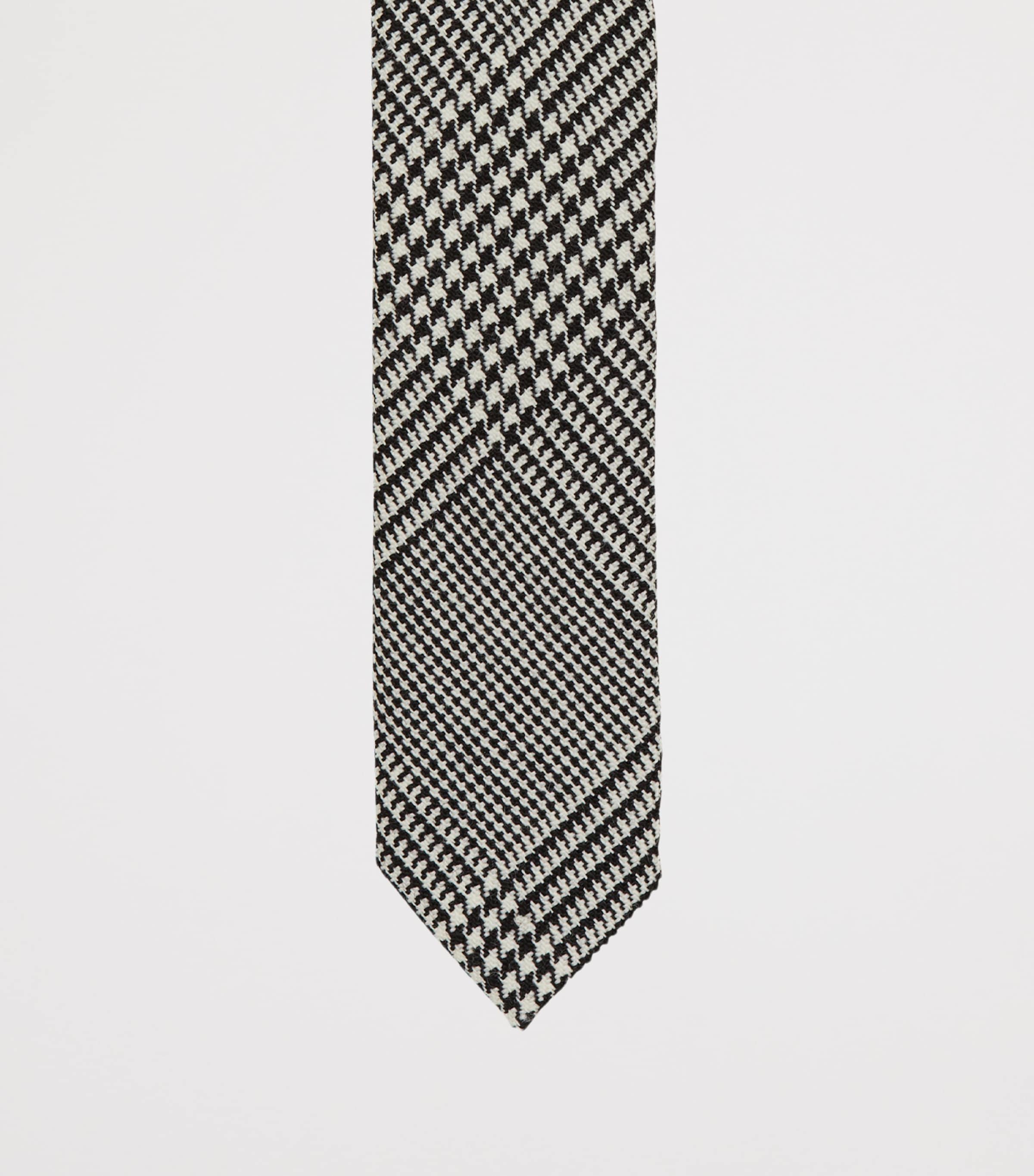 Virgin Wool-Blend Prince of Wales Tie EAB NOIR/BLANC Image 4