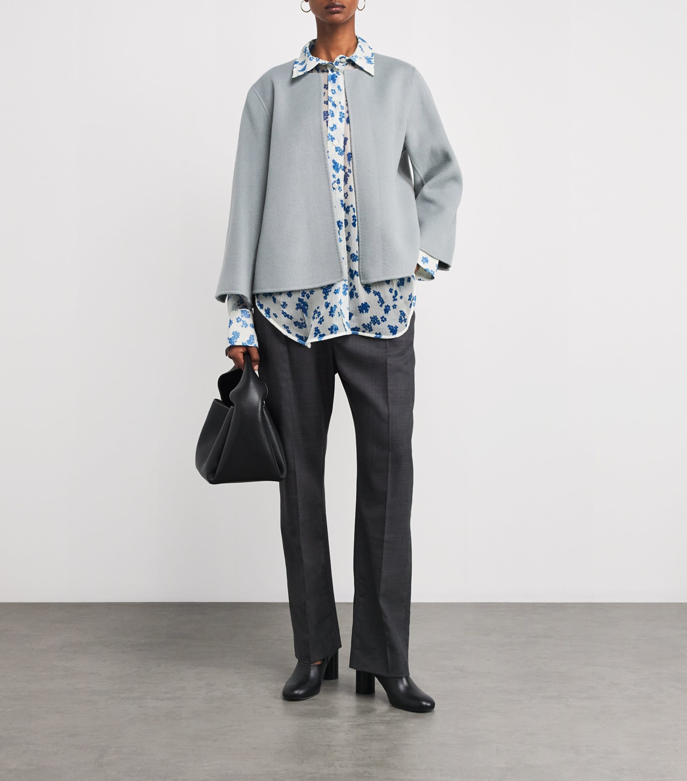 Wolk Morais Womens Cashmere Paletot Jacket Mist Image 2