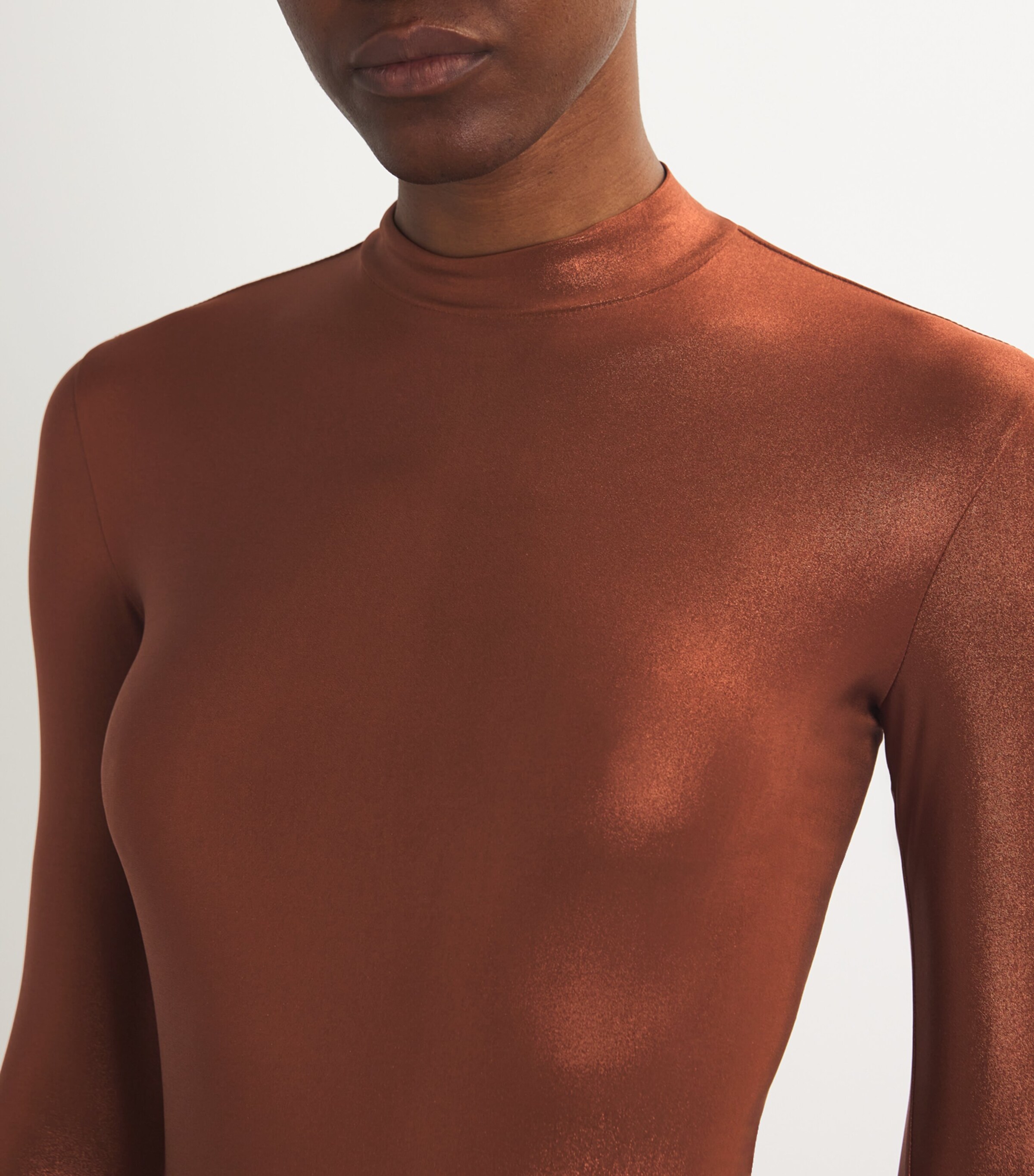 Coated Jersey Bodysuit 244 COPPER Image 6