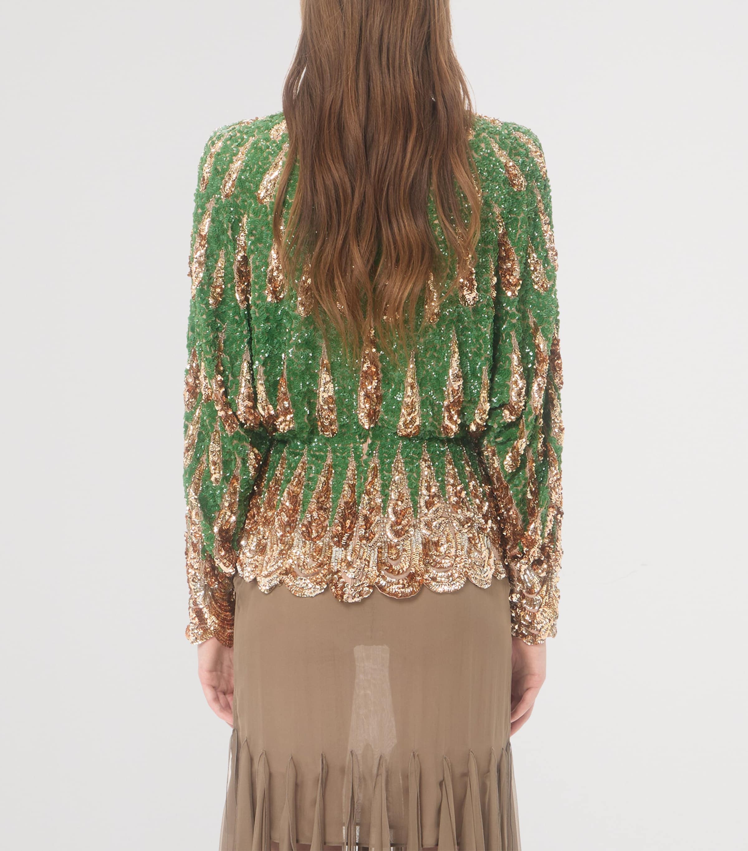 Valentino Womens Silk Sequinned Blouse Image 4