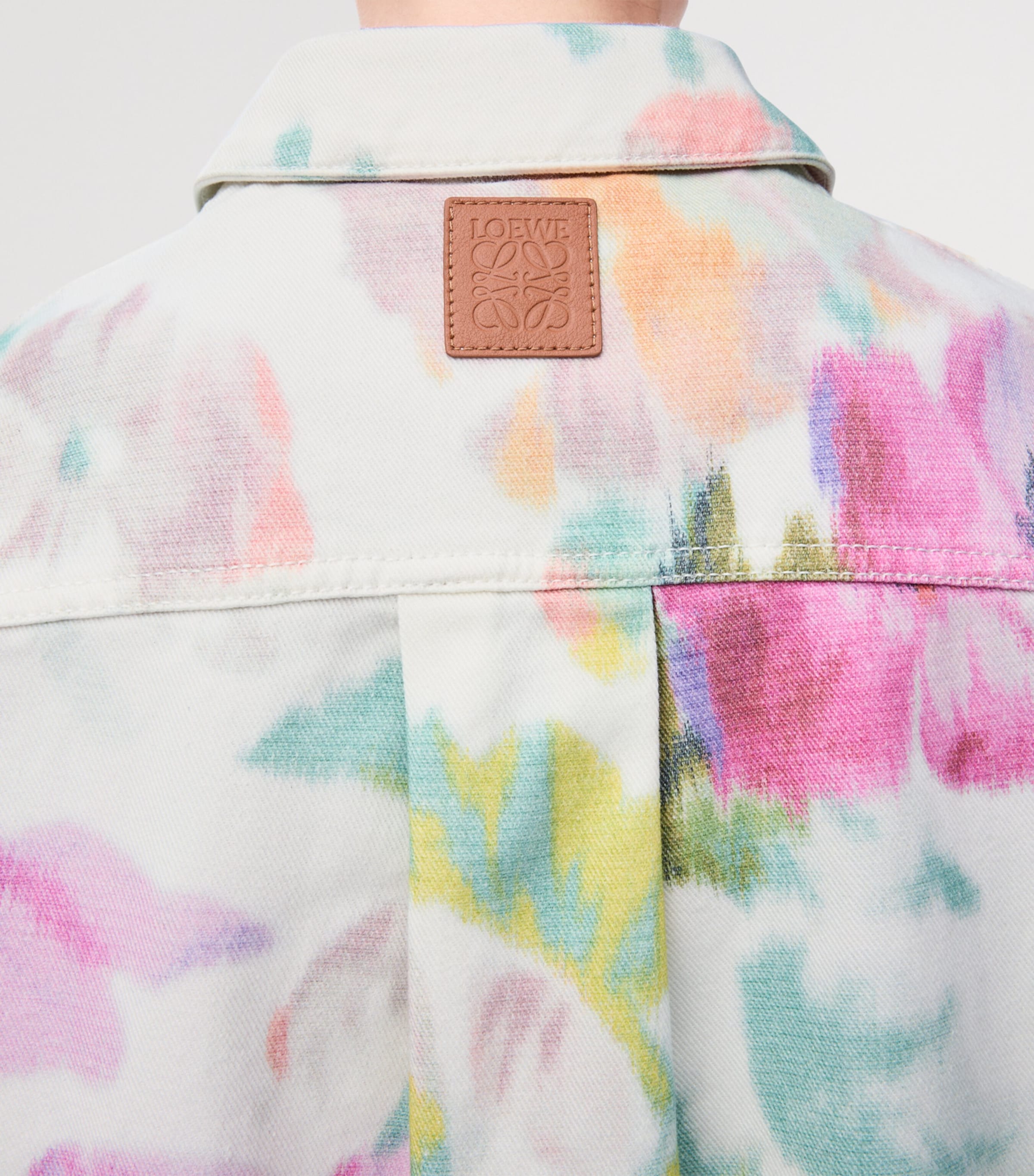 Denim Floral Overshirt WHITE/PINK Image 6