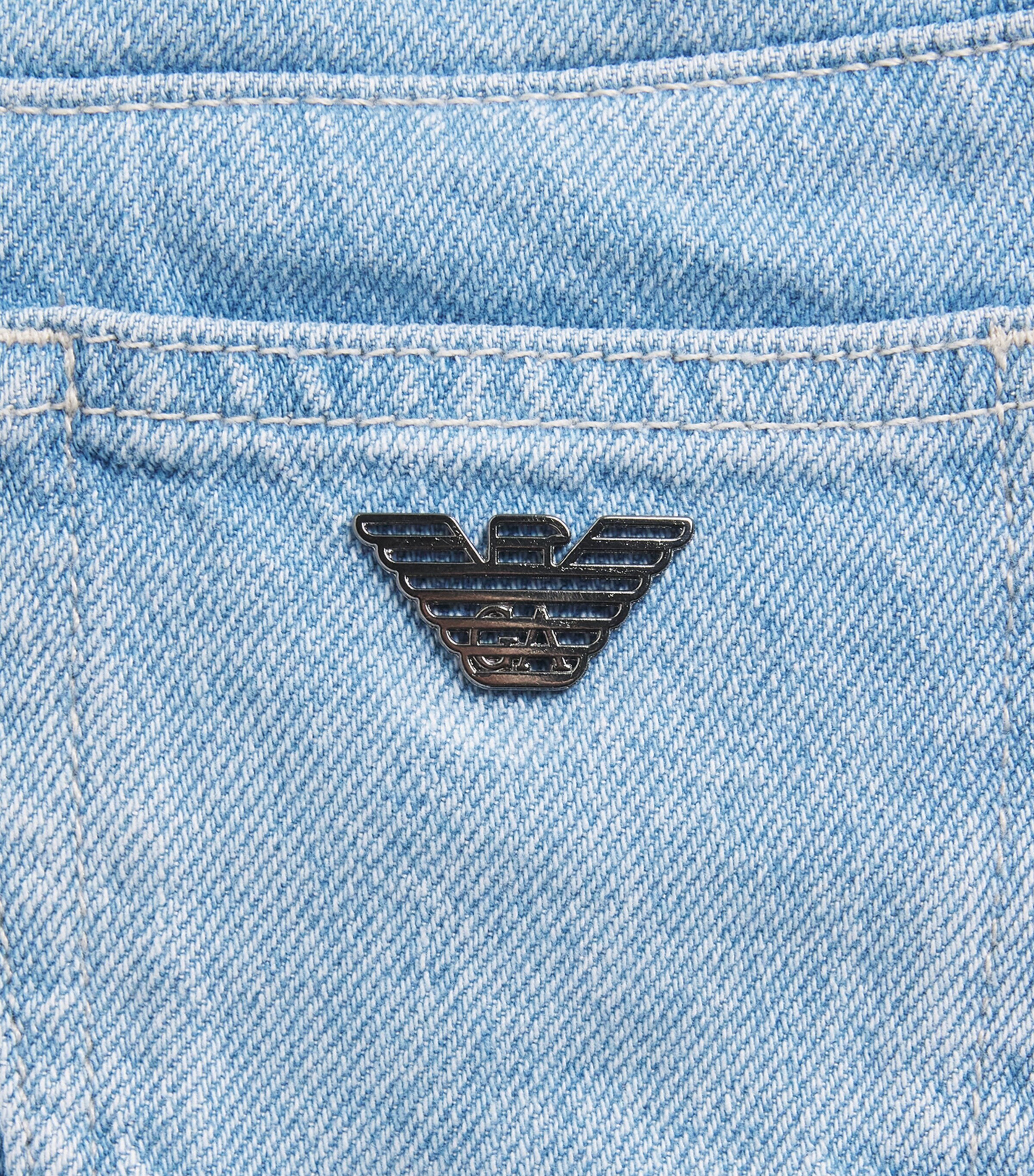 Emporio Armani Kids Denim Drawstring Shorts (4-16 Years) Medium Blue Denim Image 3