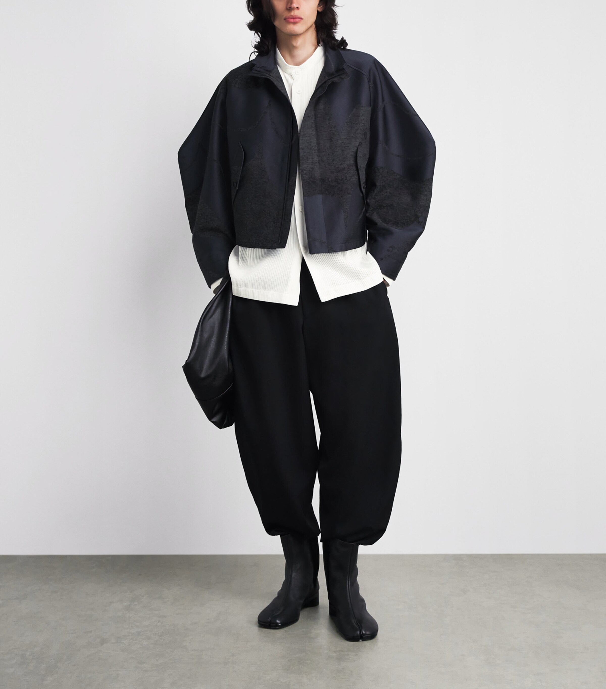 IM MEN Mens Pleated Shirt Off White Image 2